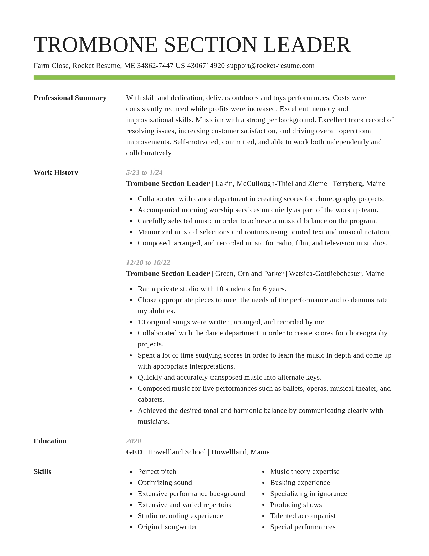 Smart resume template