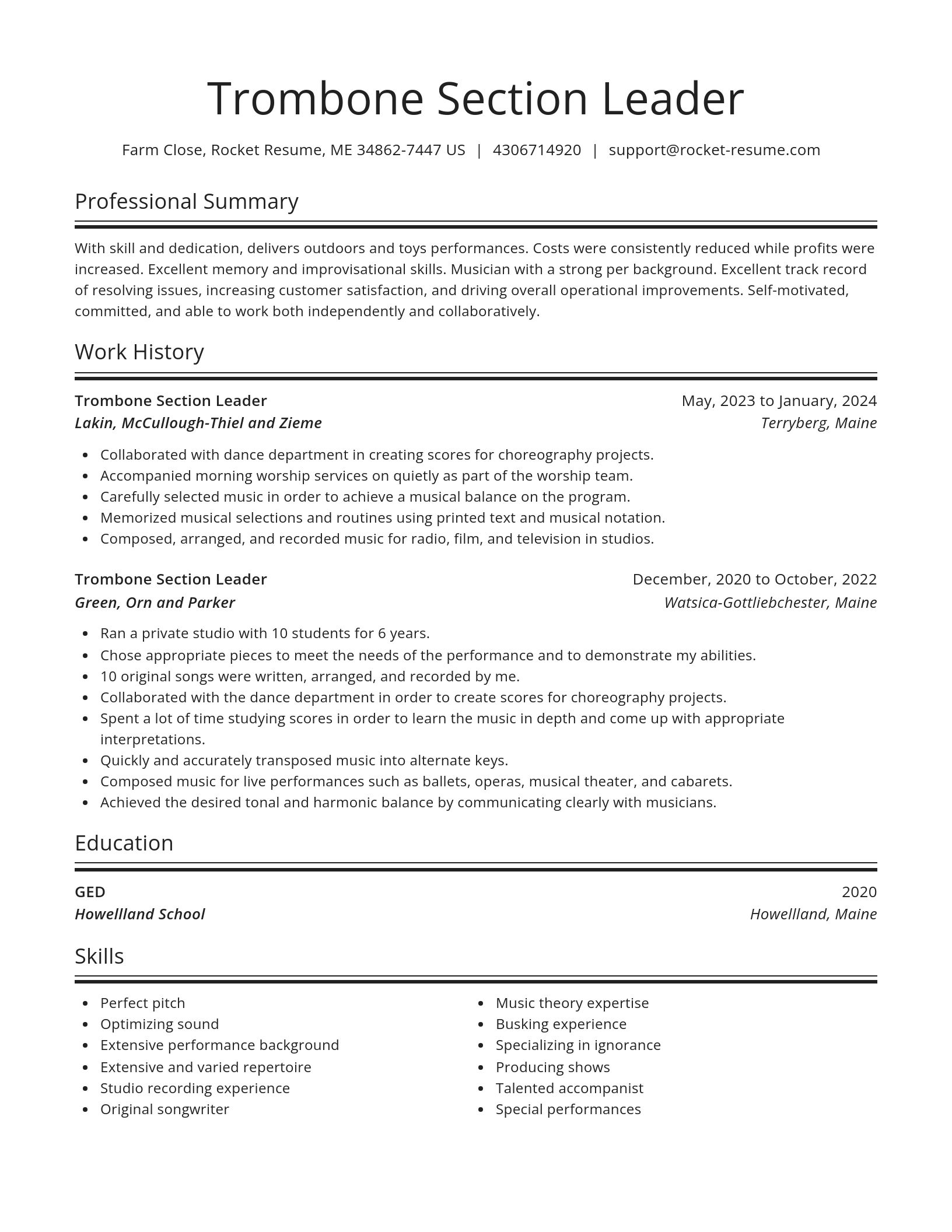 Spotlight resume template