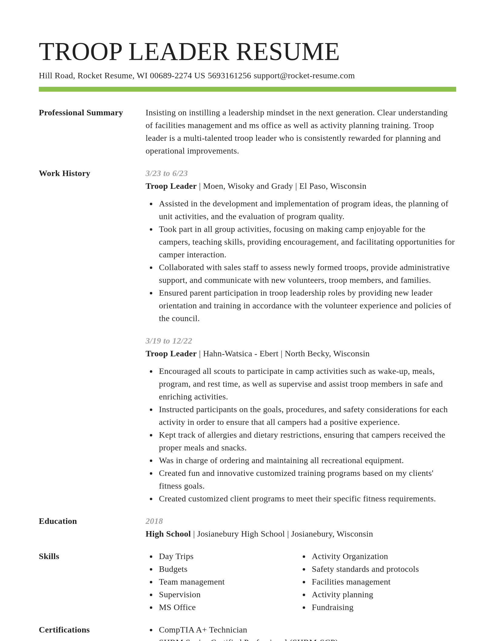 Smart resume template