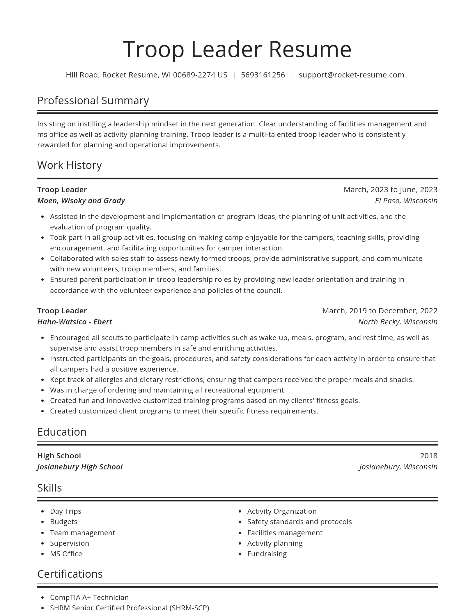 Spotlight resume template