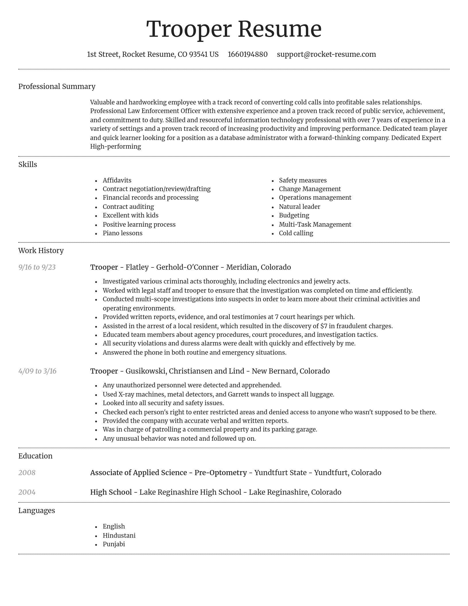 Dignified resume template