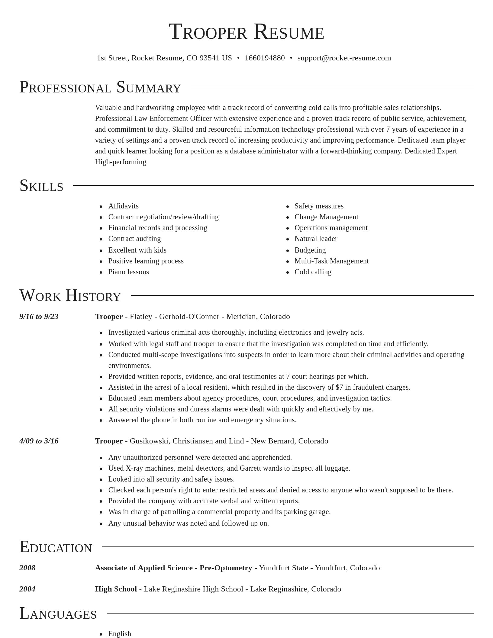 Director resume template