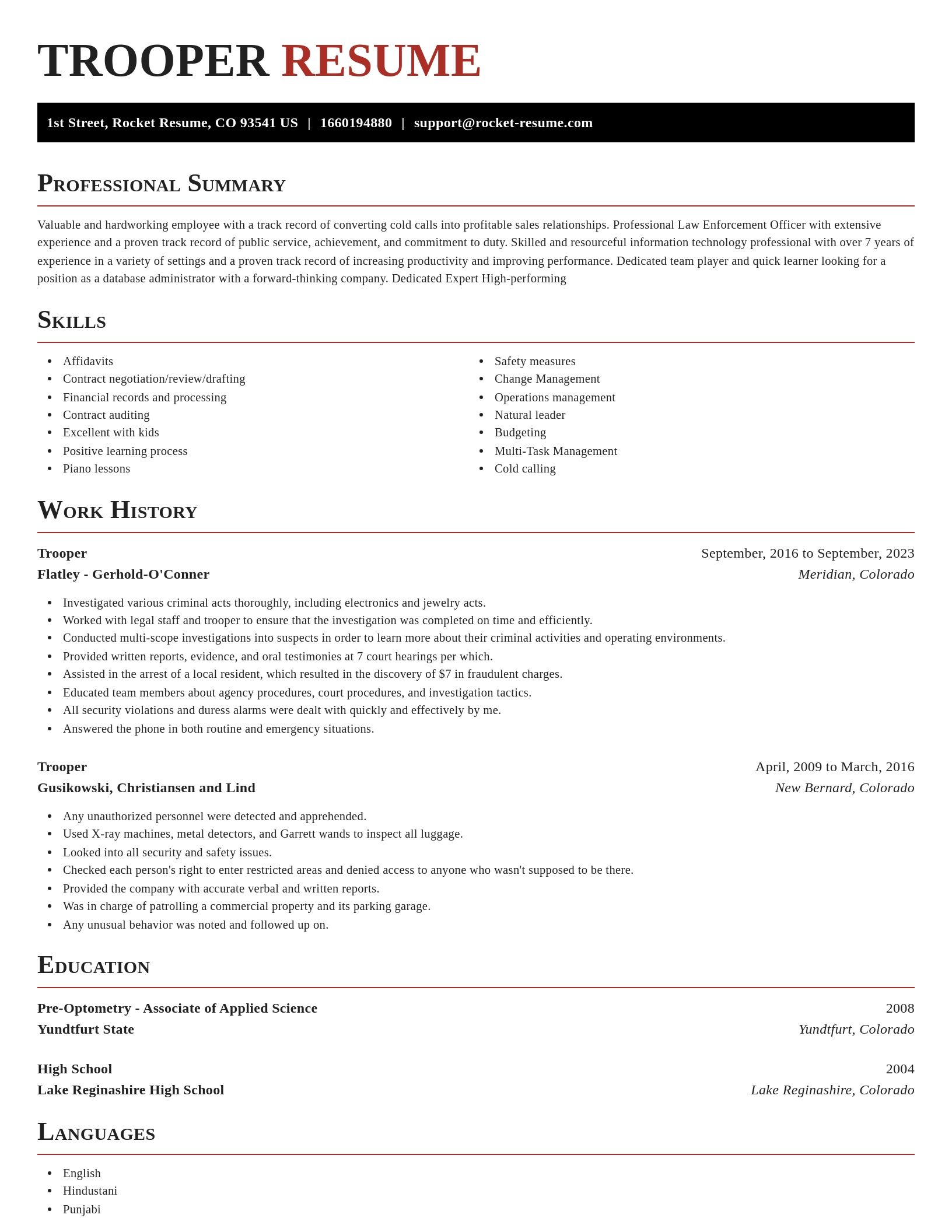 Exquisite resume template