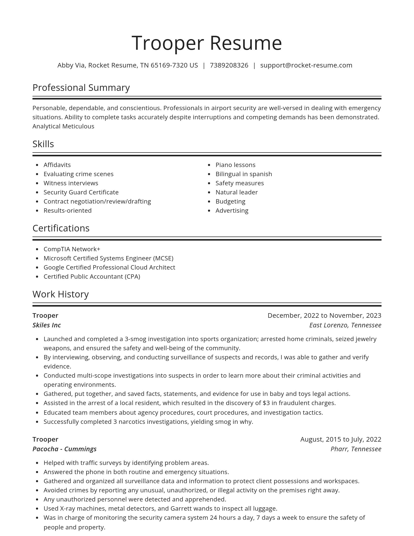 Spotlight resume template