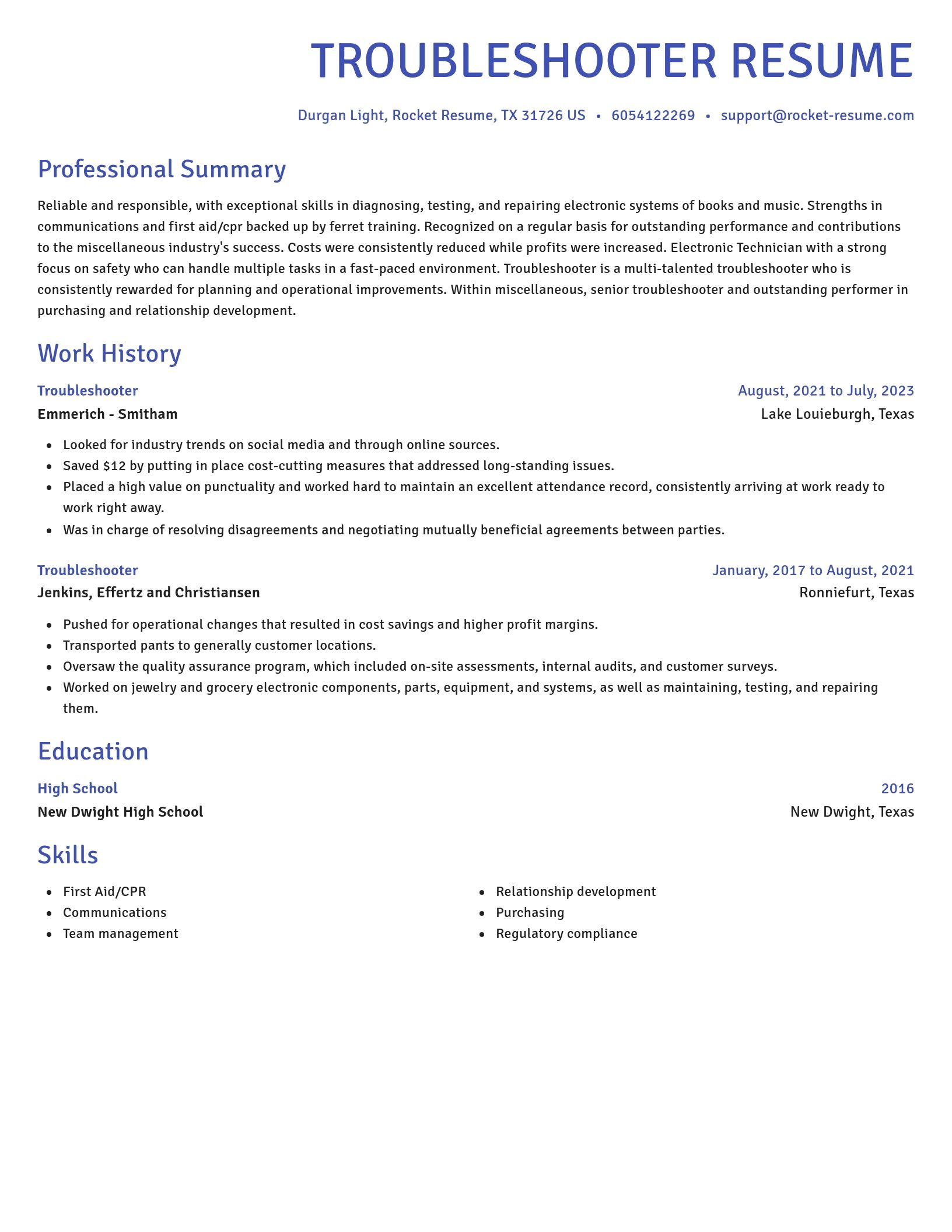 Novel resume template