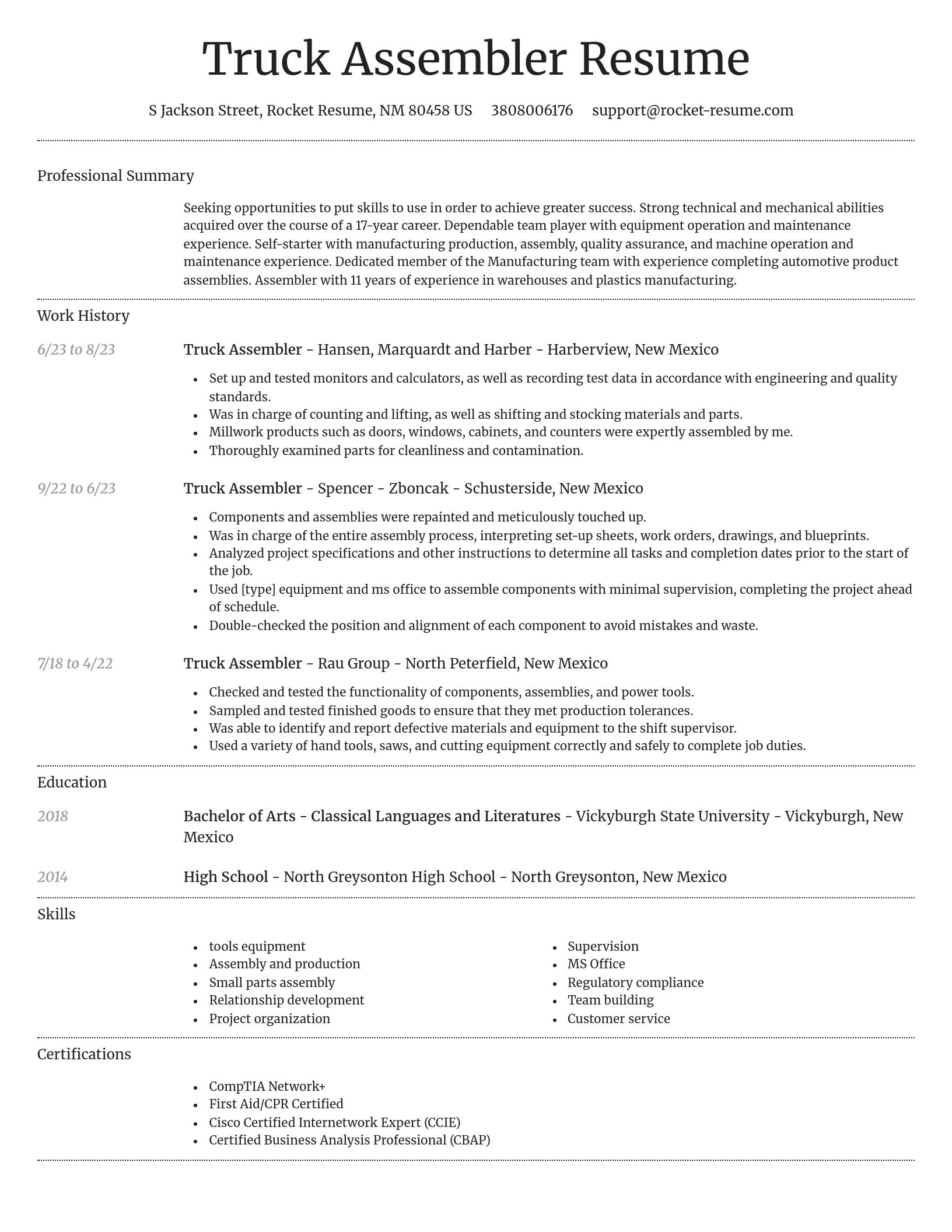 Dignified resume template