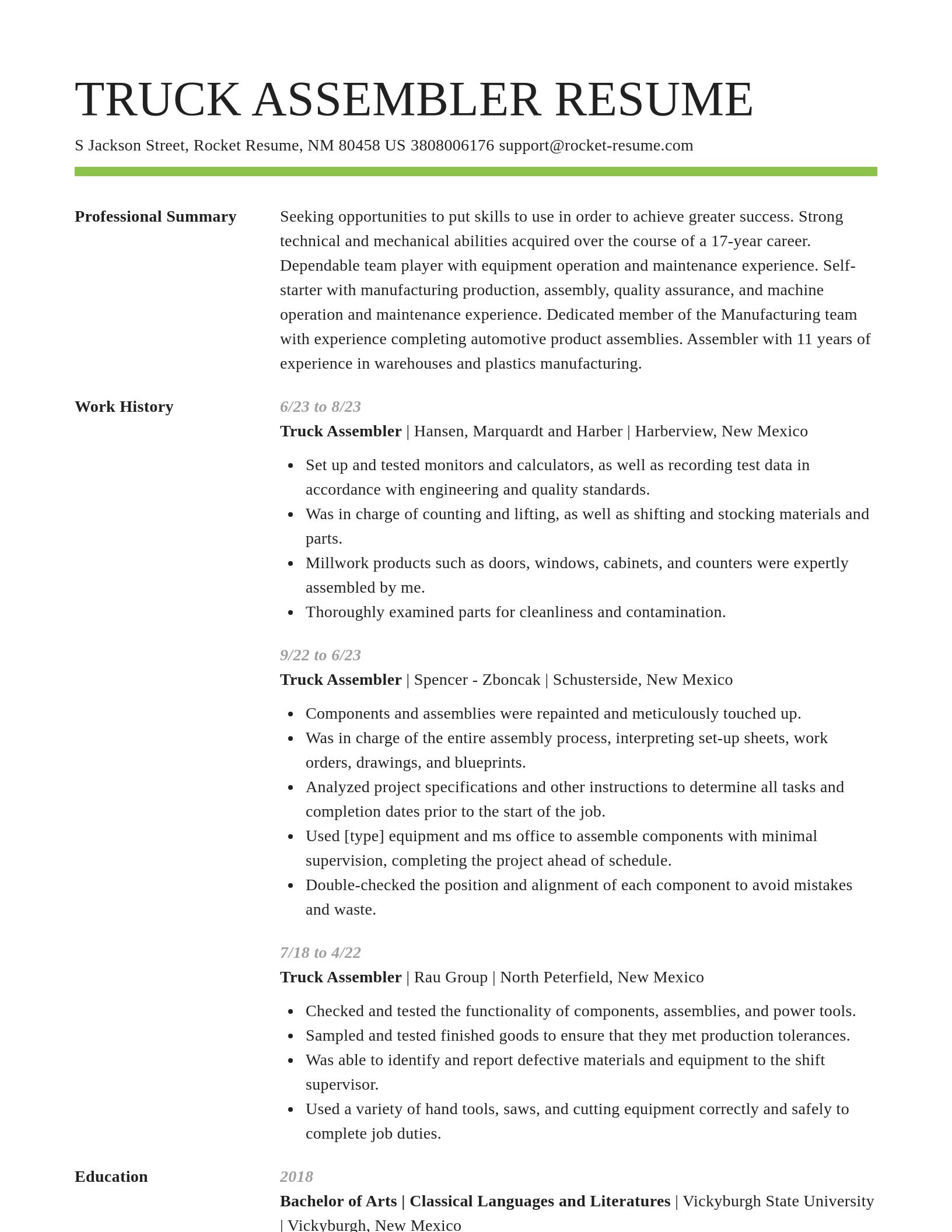 Smart resume template