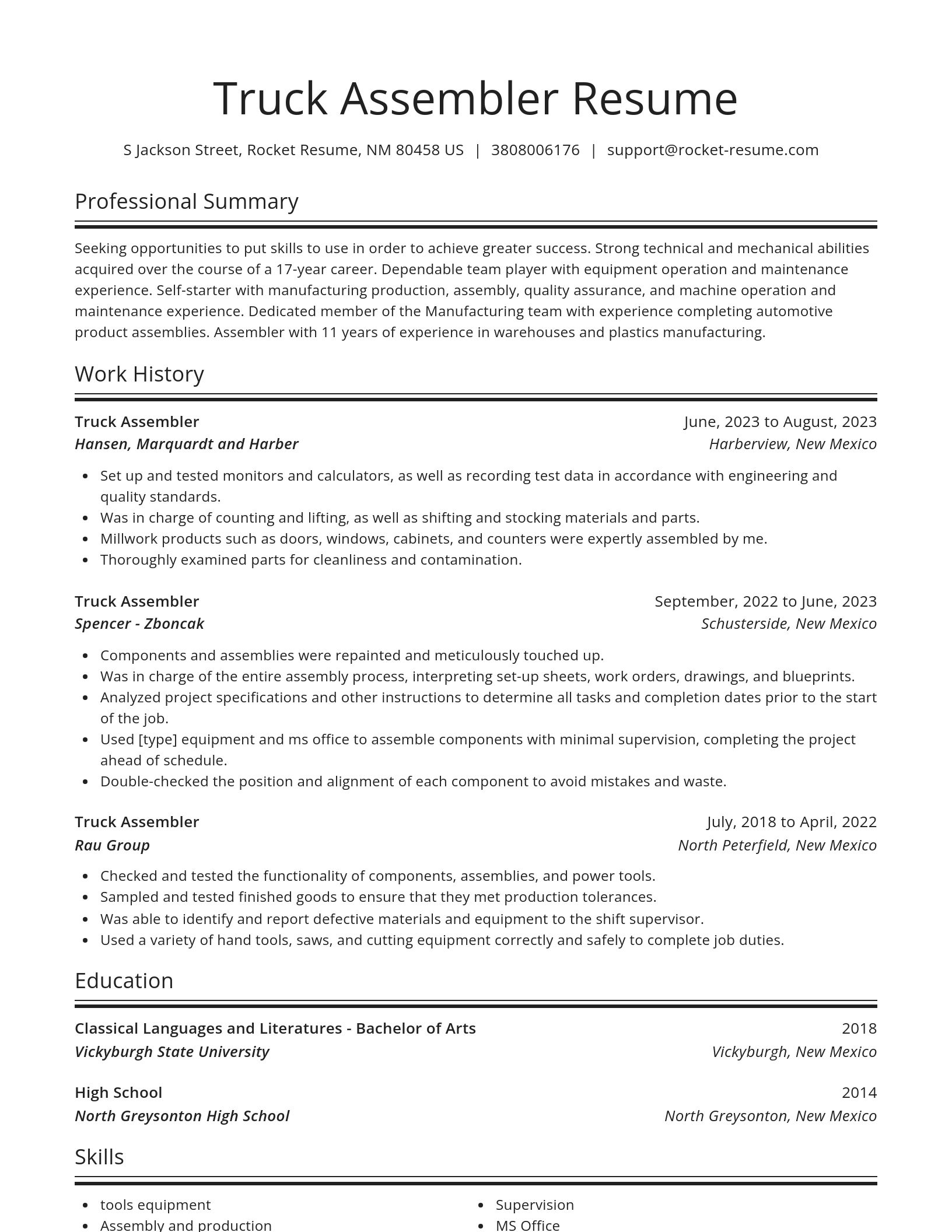 Spotlight resume template