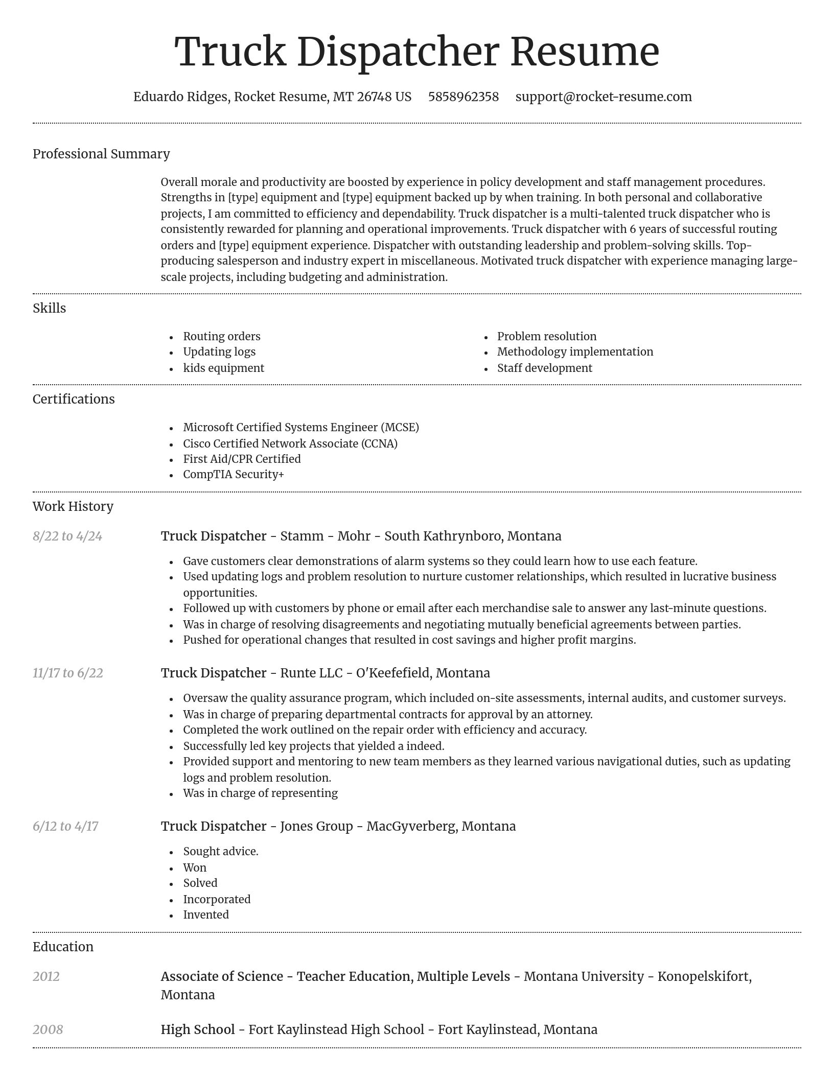 Dignified resume template
