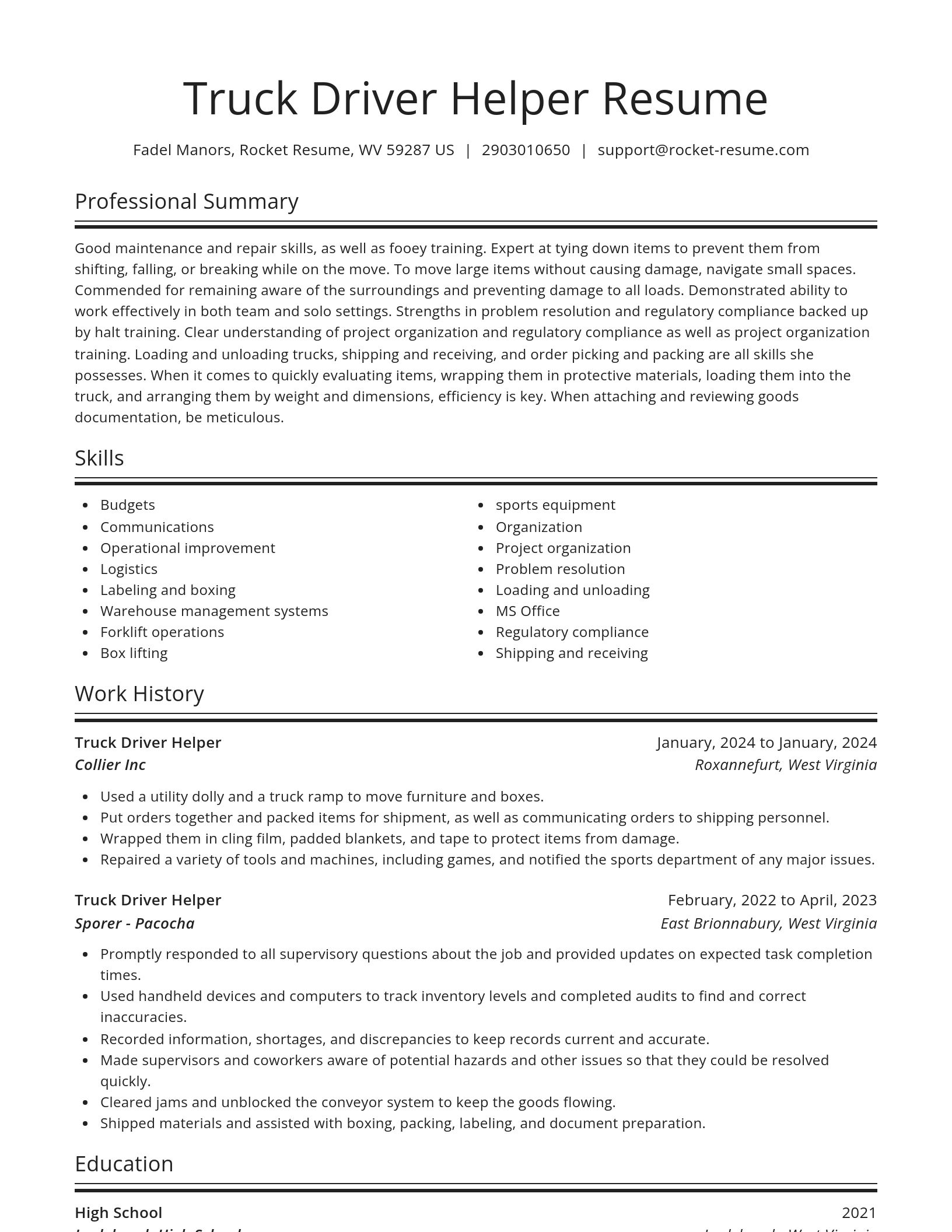 Spotlight resume template