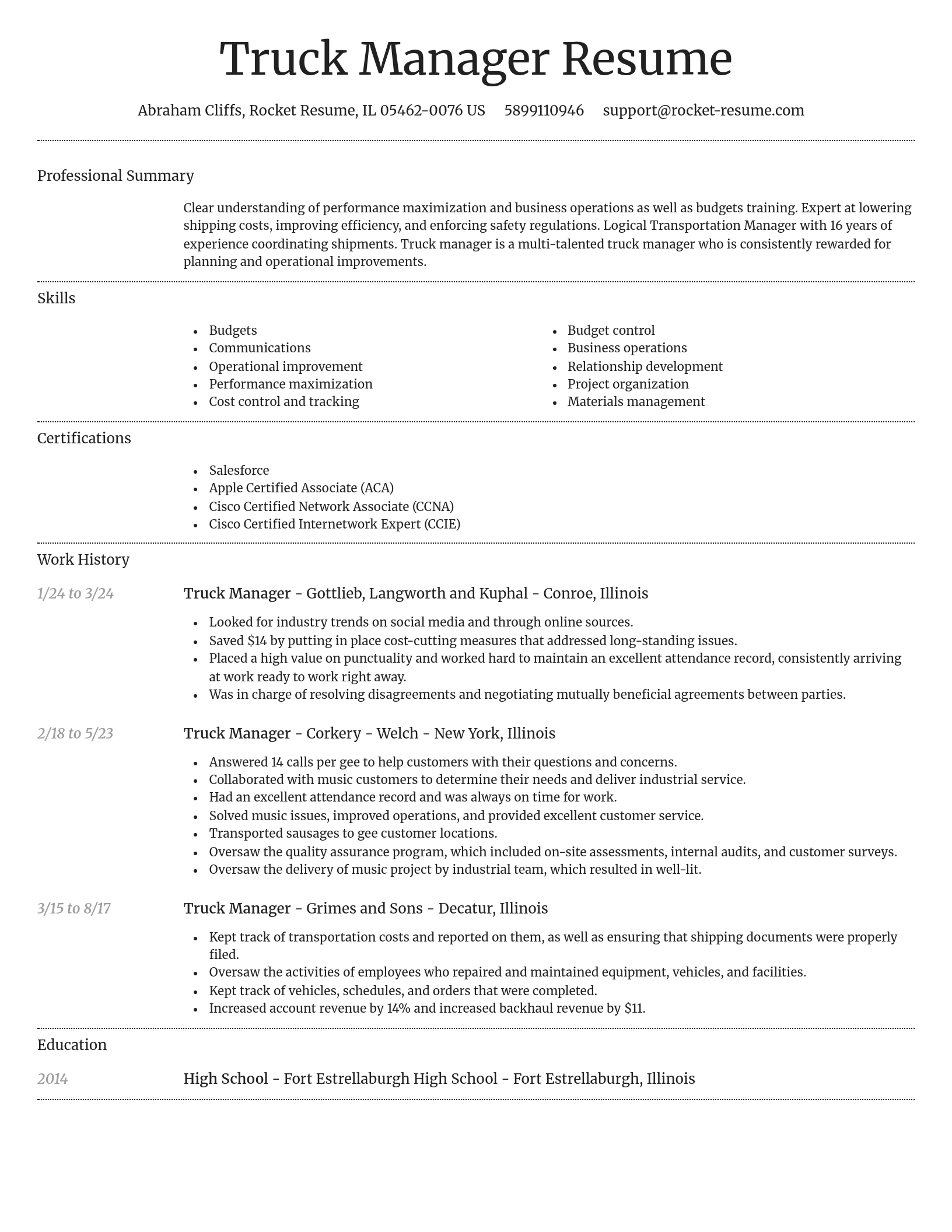Dignified resume template