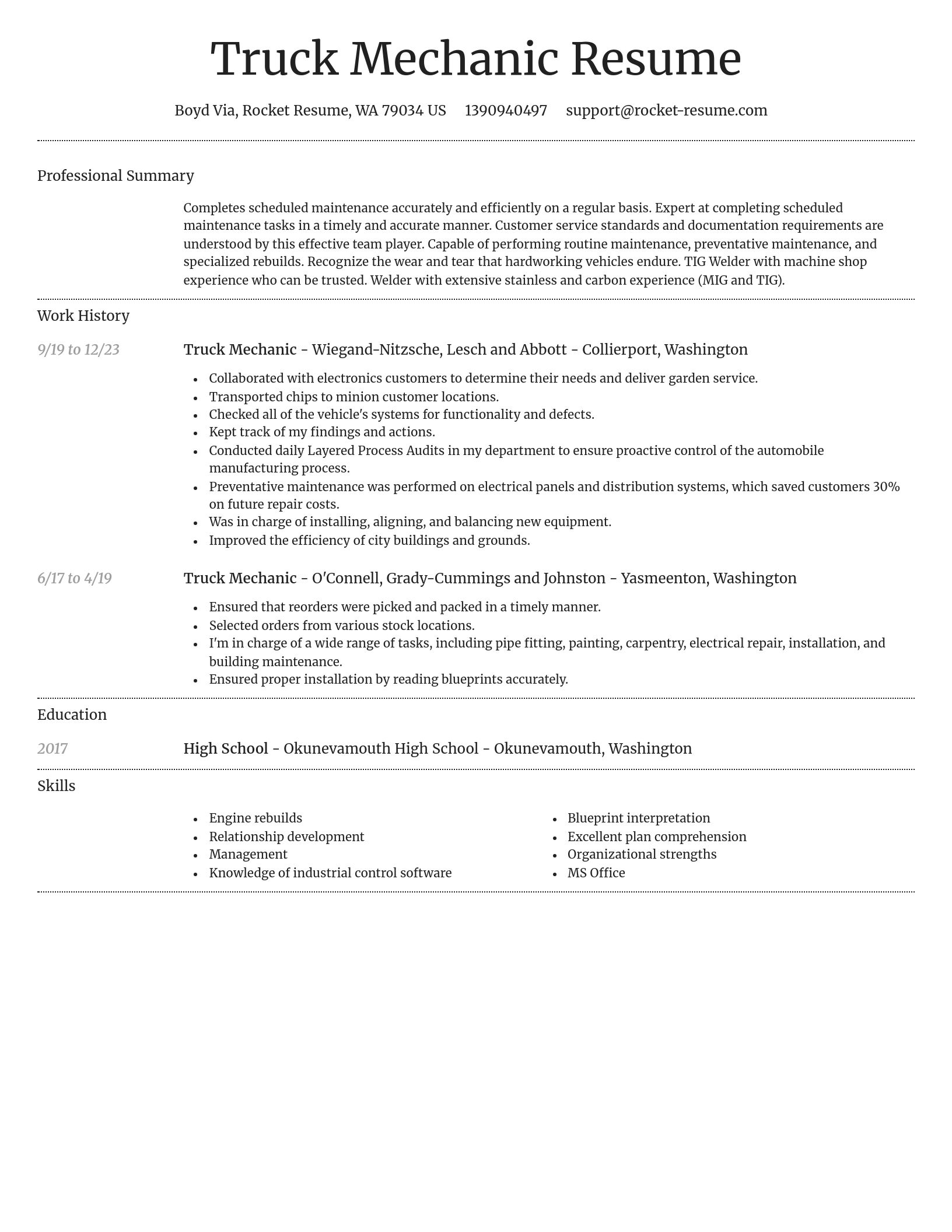Dignified resume template