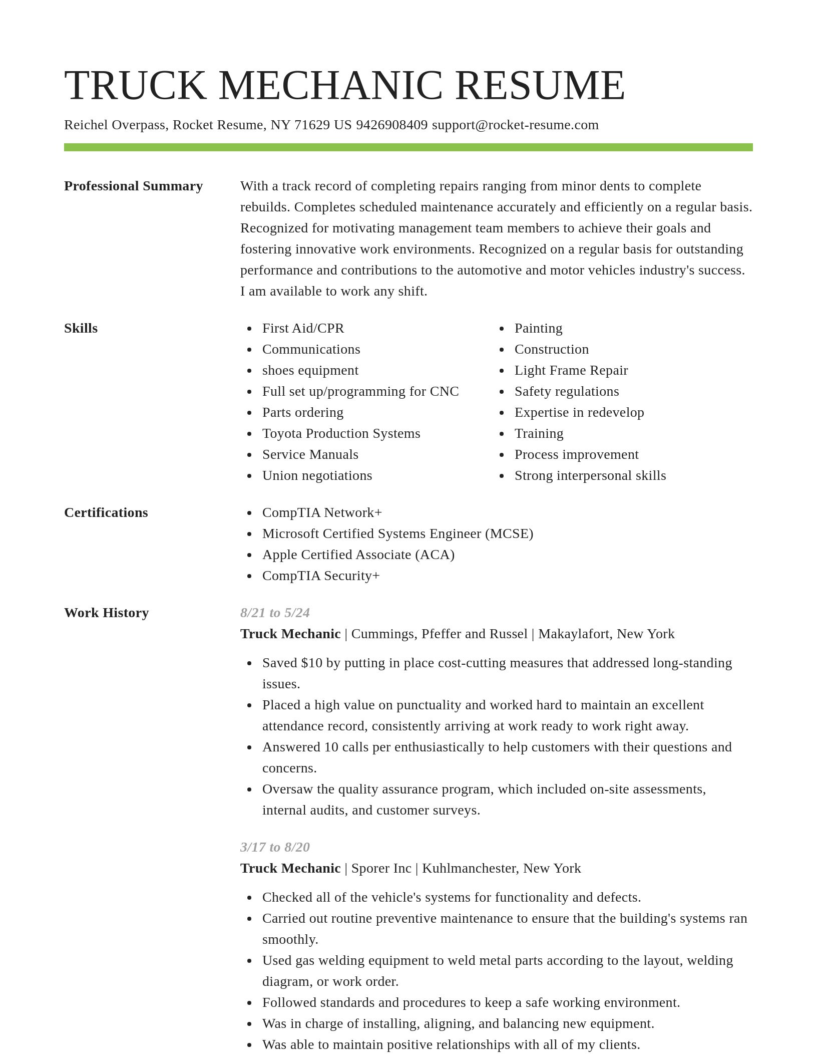 Smart resume template