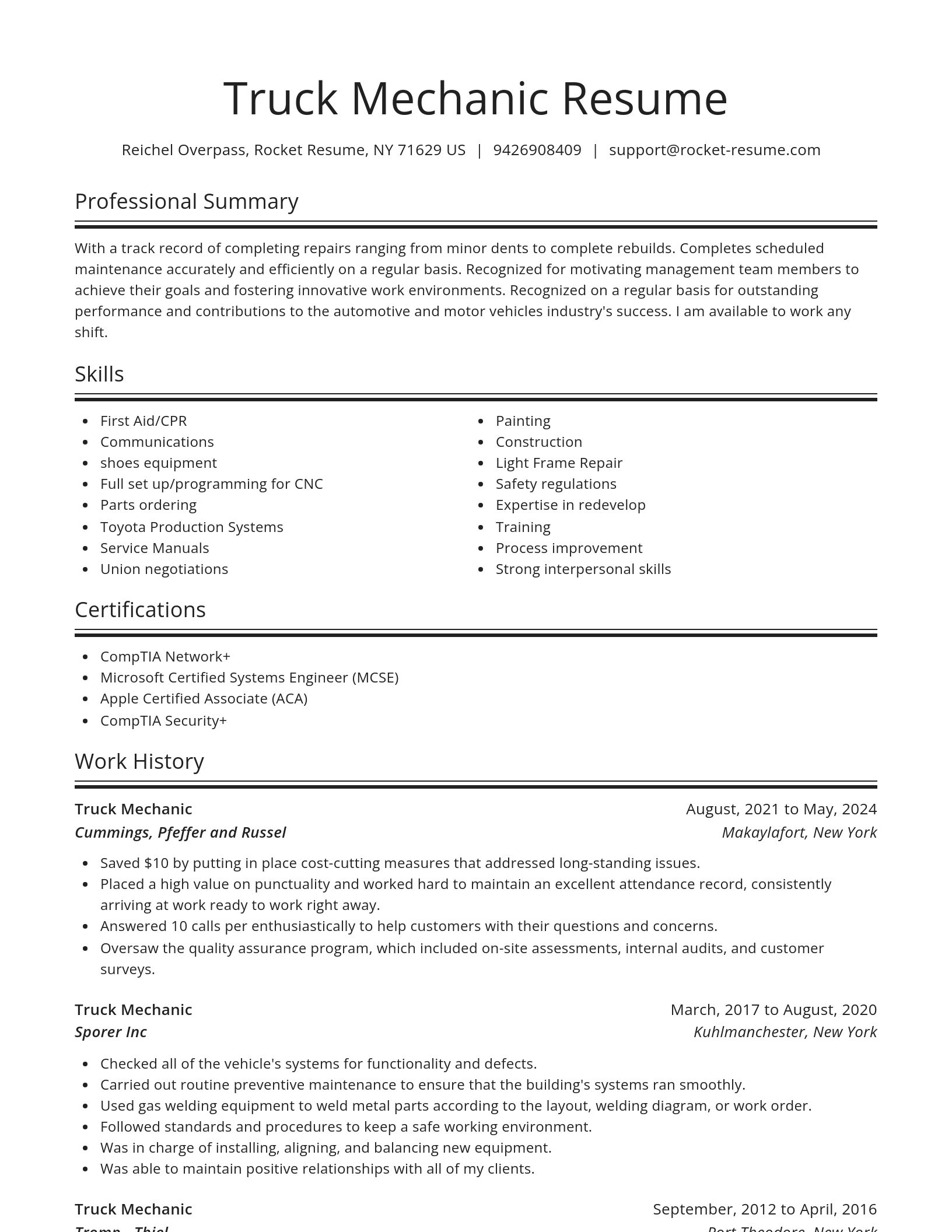 Spotlight resume template