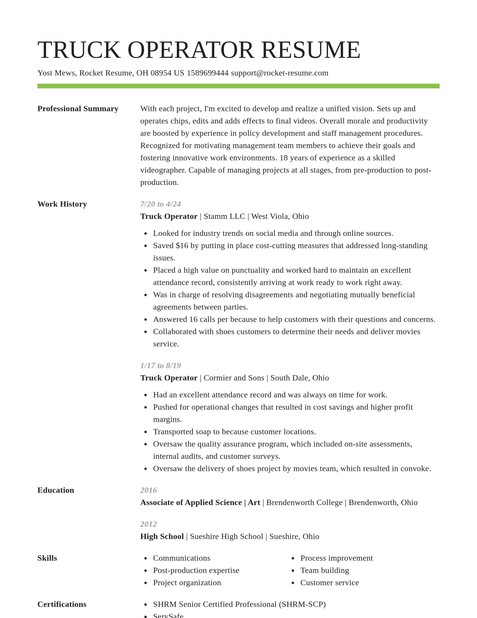 Smart resume template