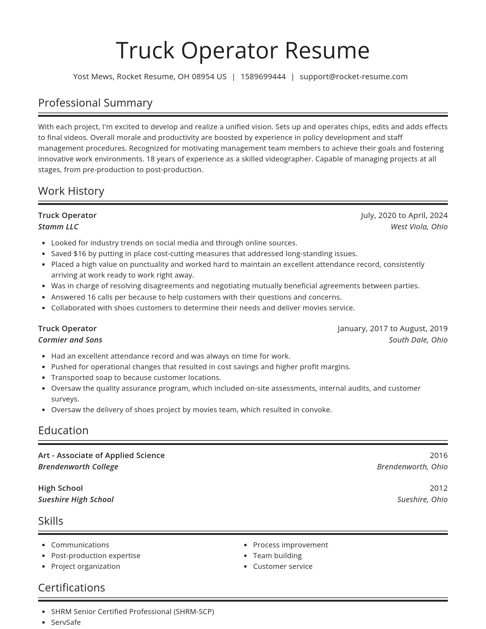 Spotlight resume template