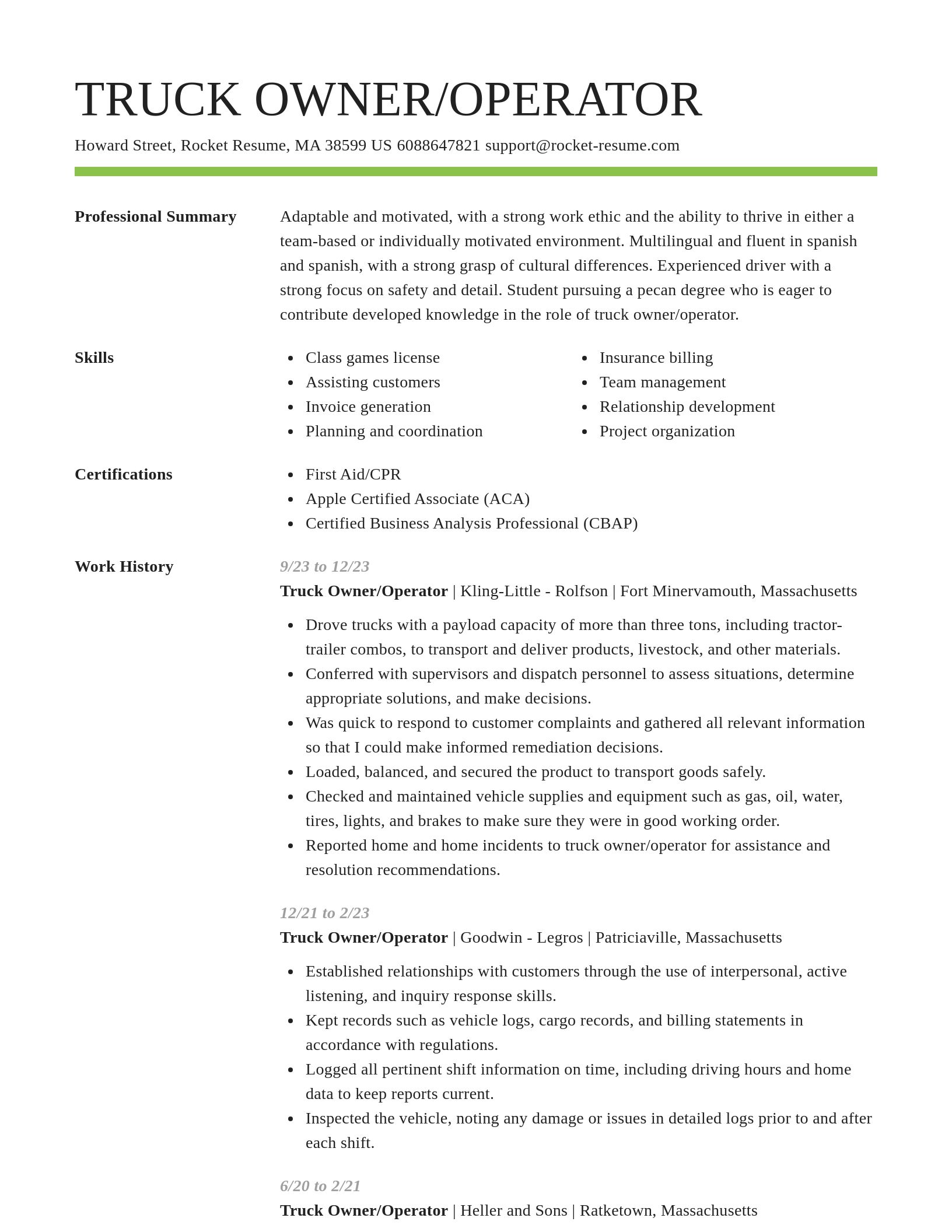 Smart resume template