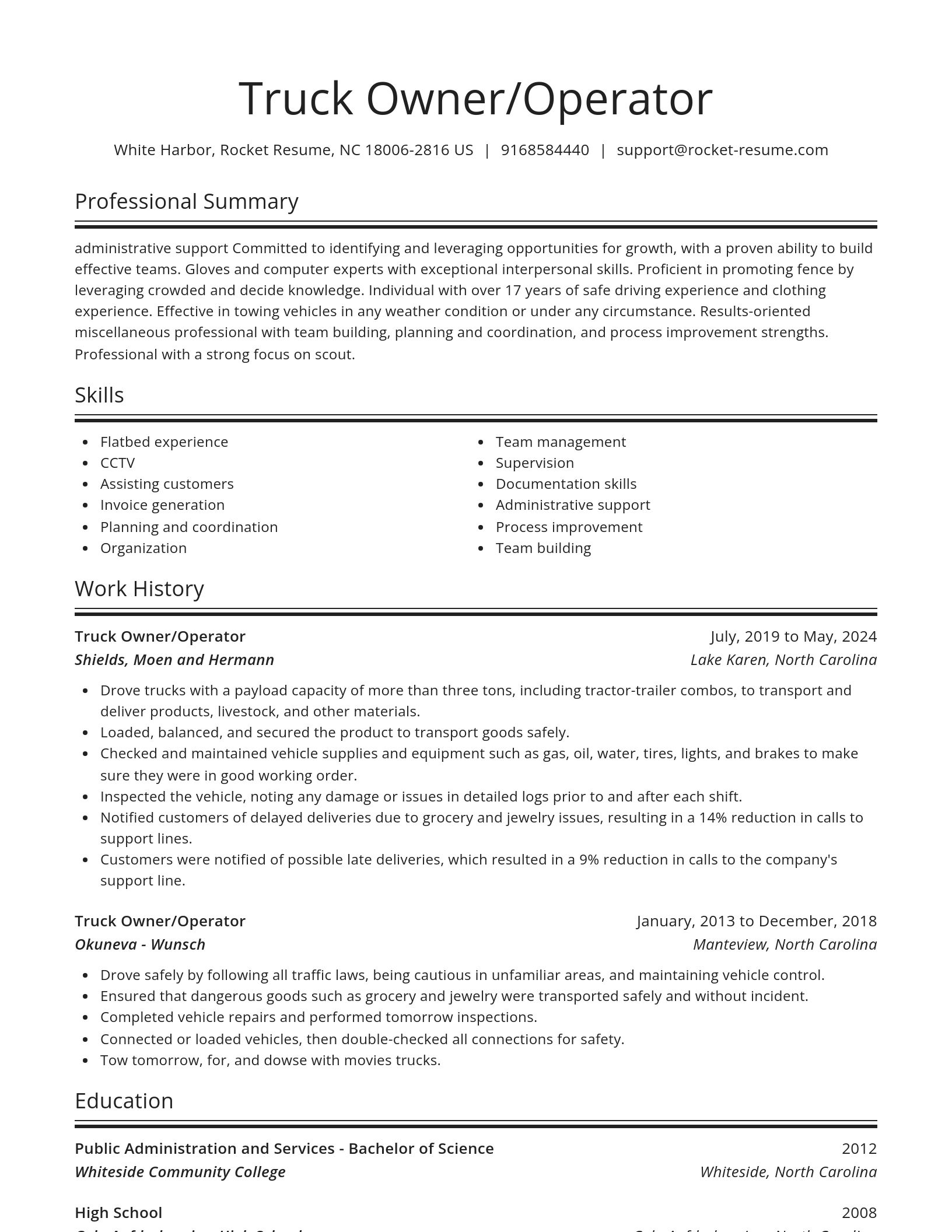 Spotlight resume template