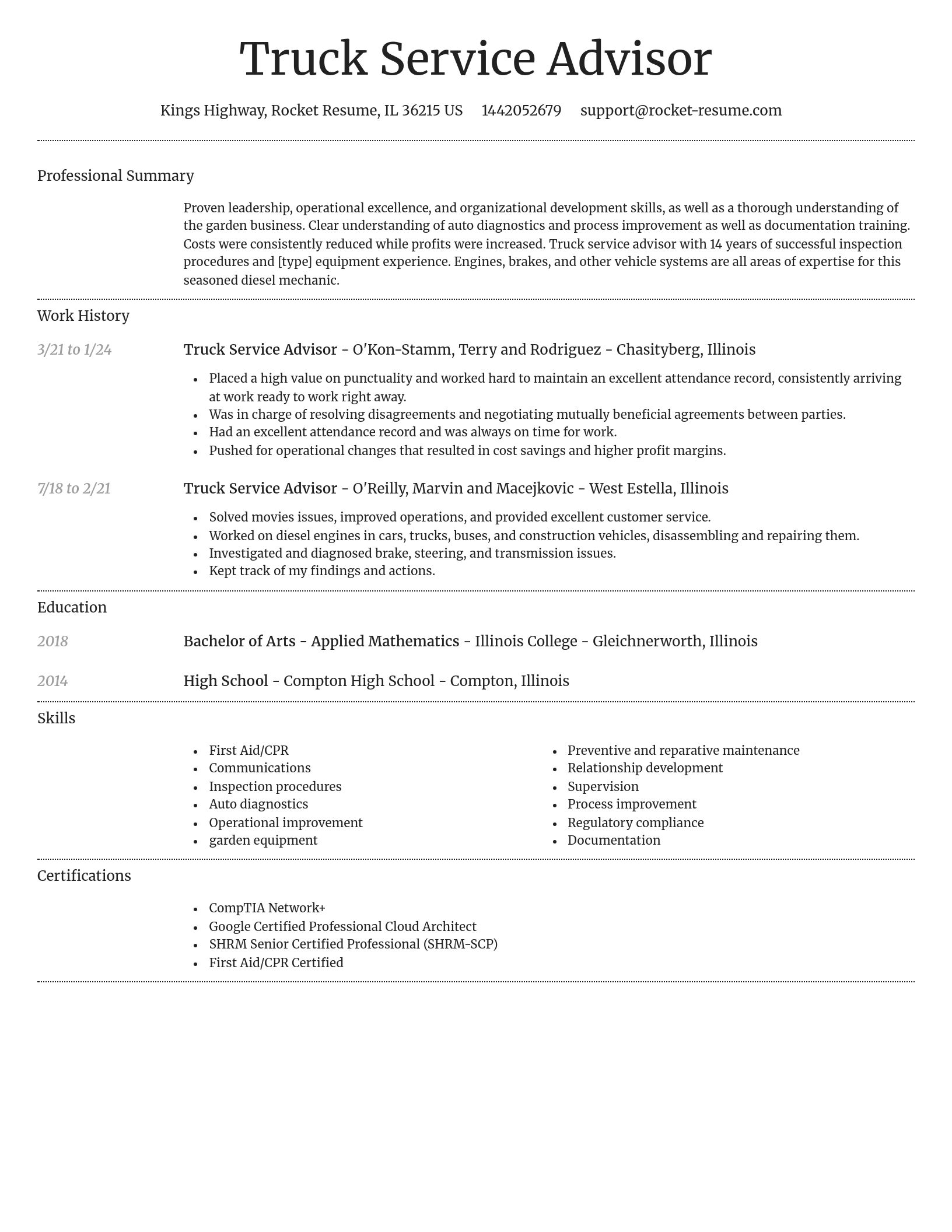 Dignified resume template