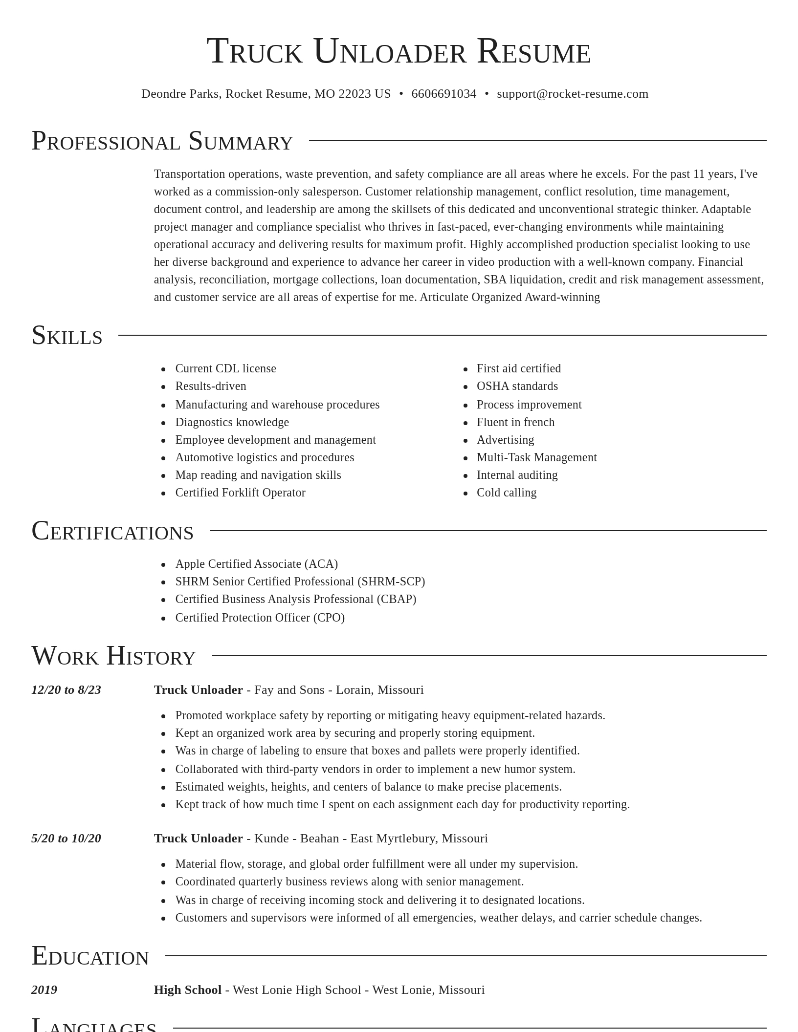 Director resume template