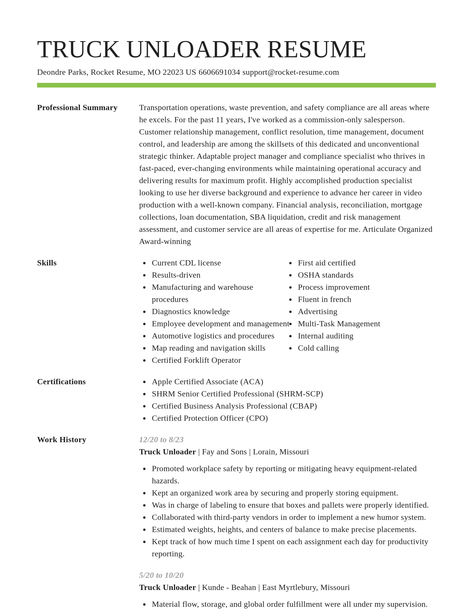 Smart resume template