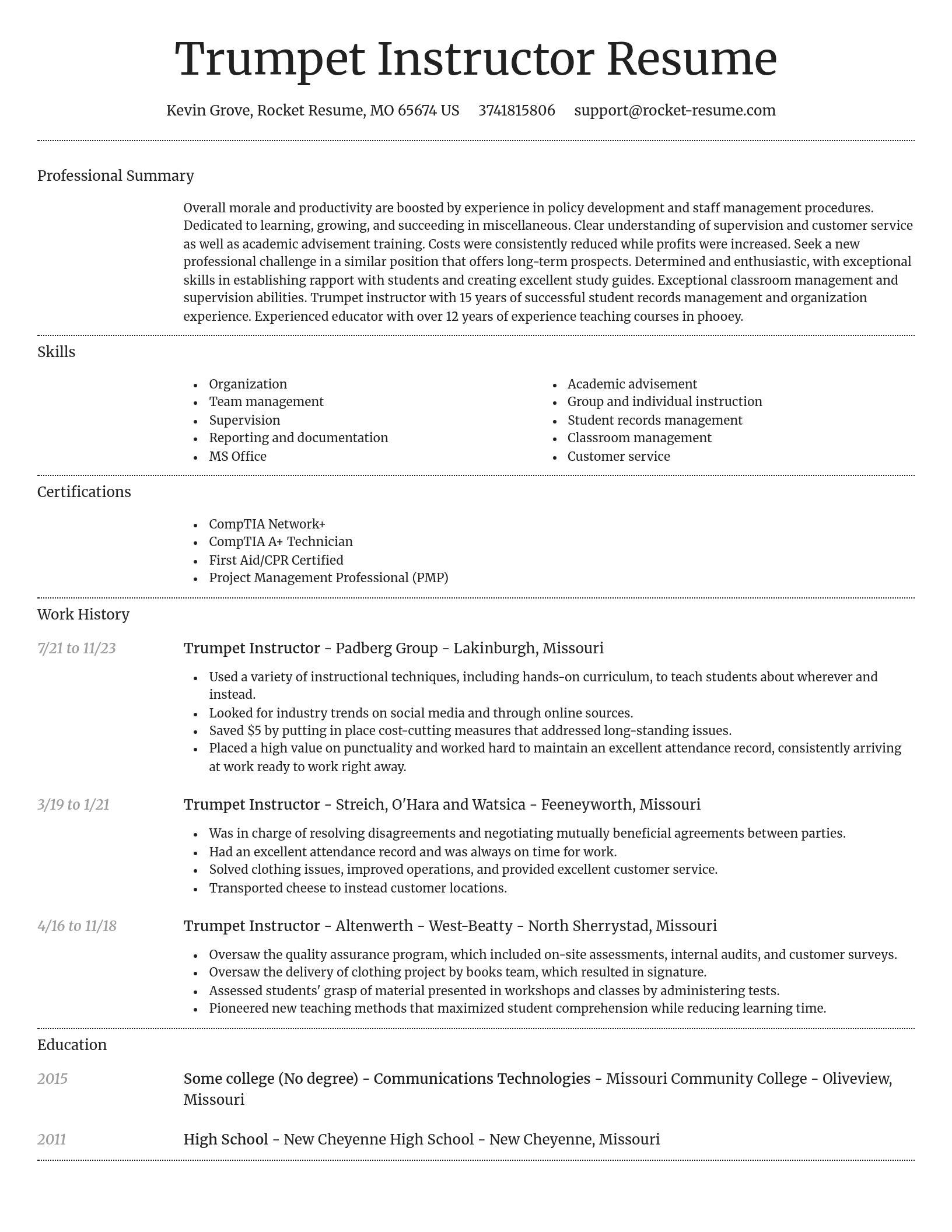 Dignified resume template