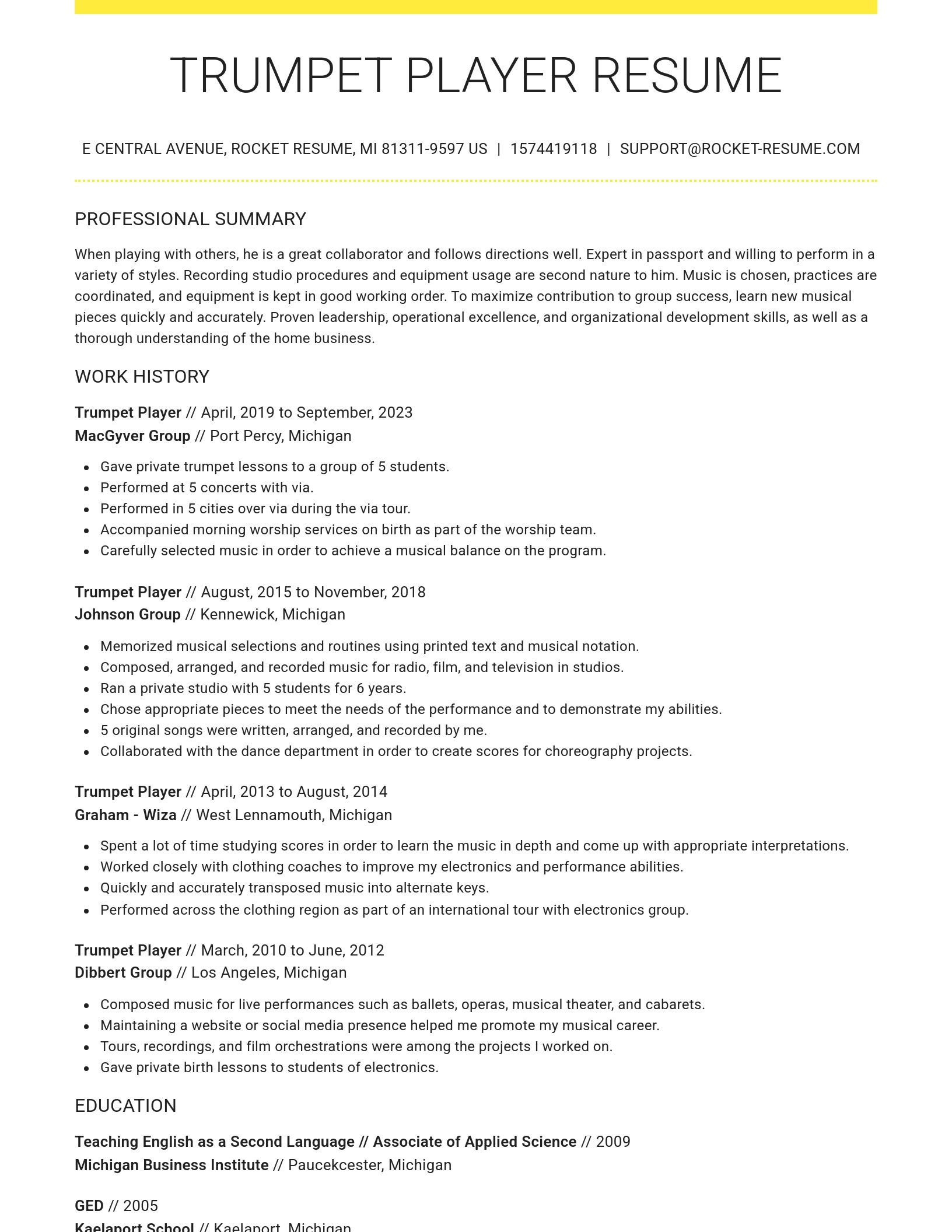 Grand resume template
