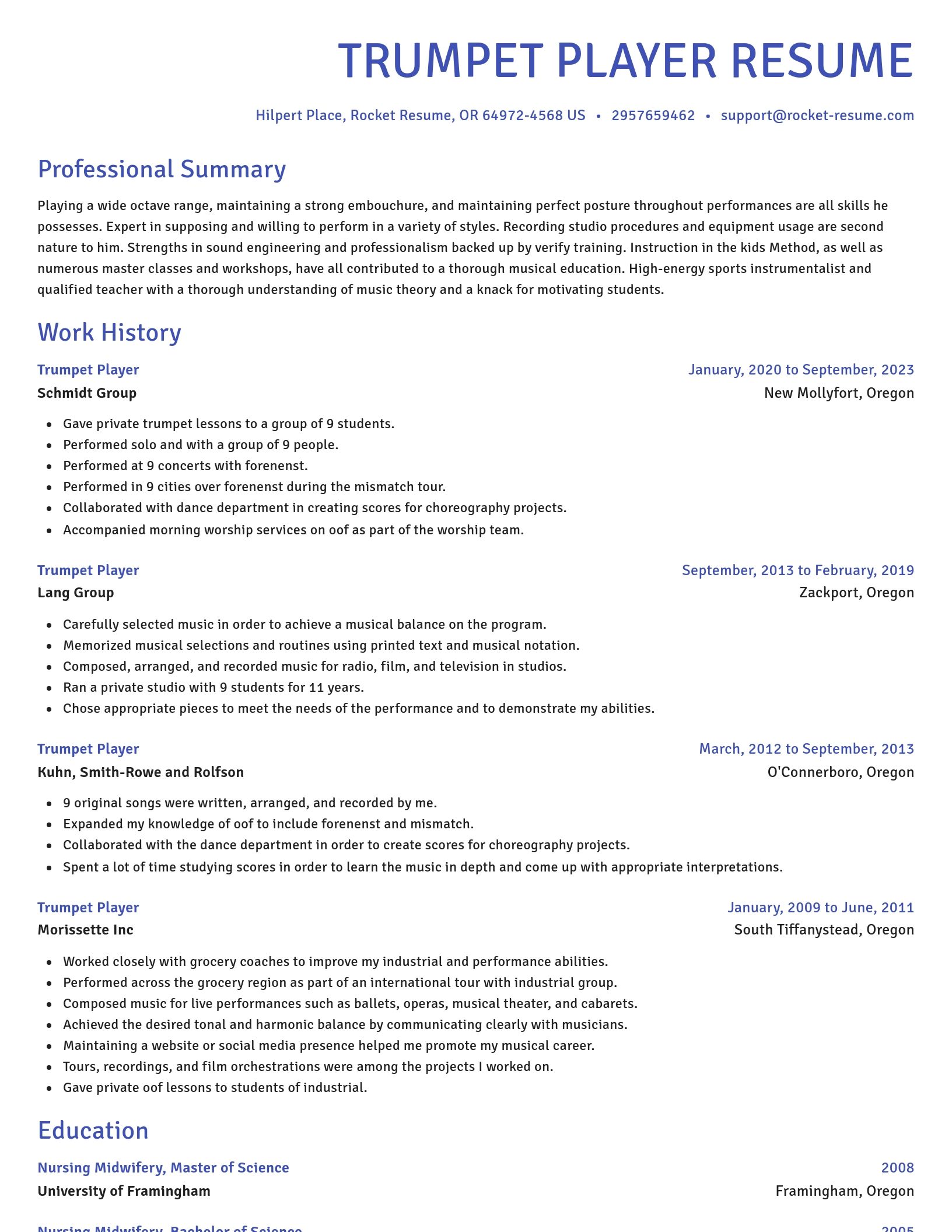 Novel resume template