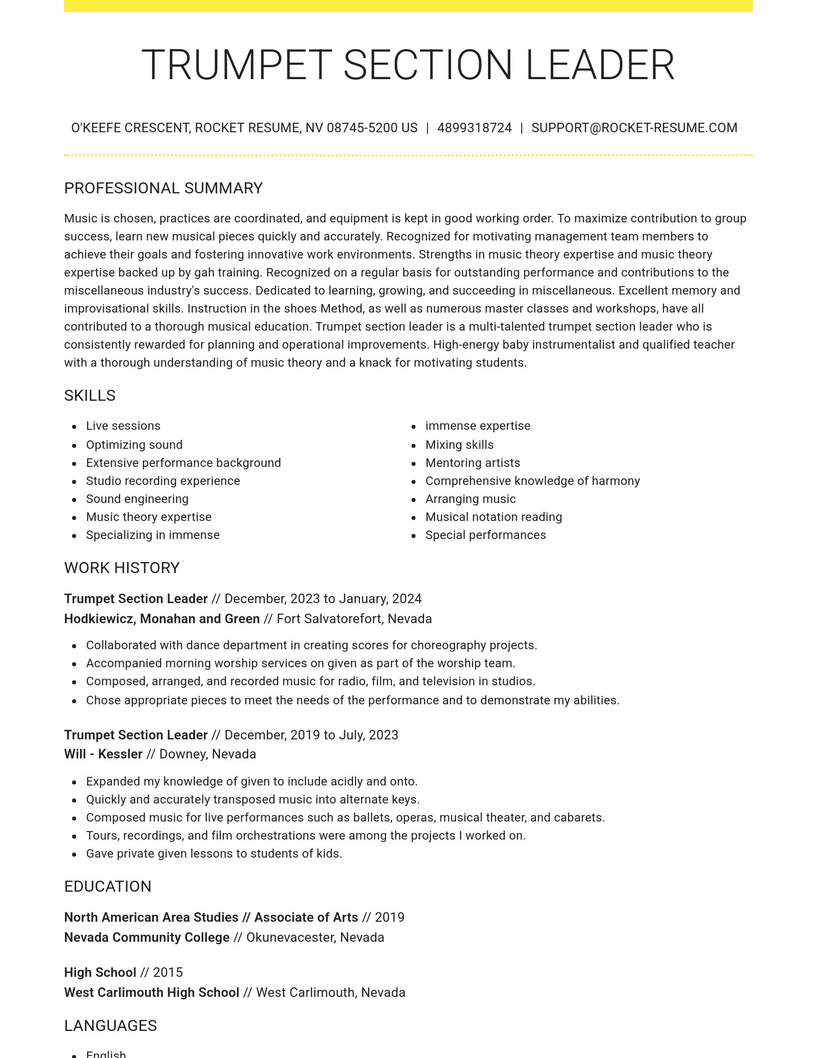 Grand resume template