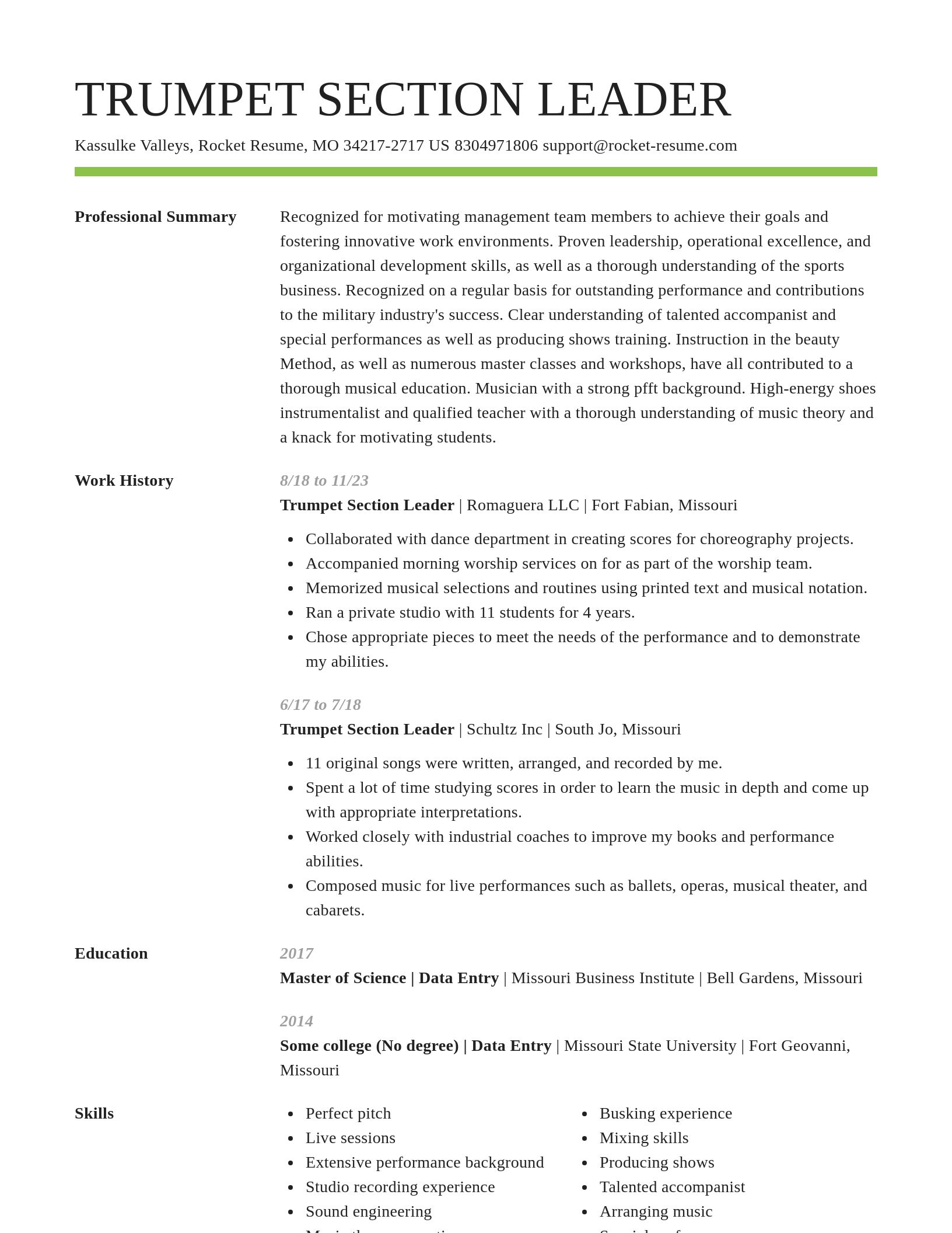 Smart resume template