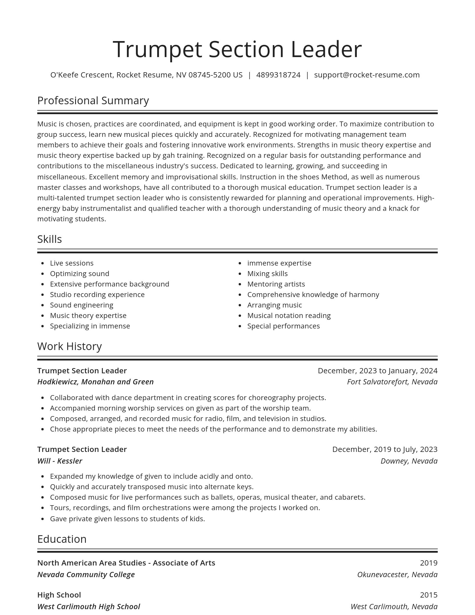 Spotlight resume template