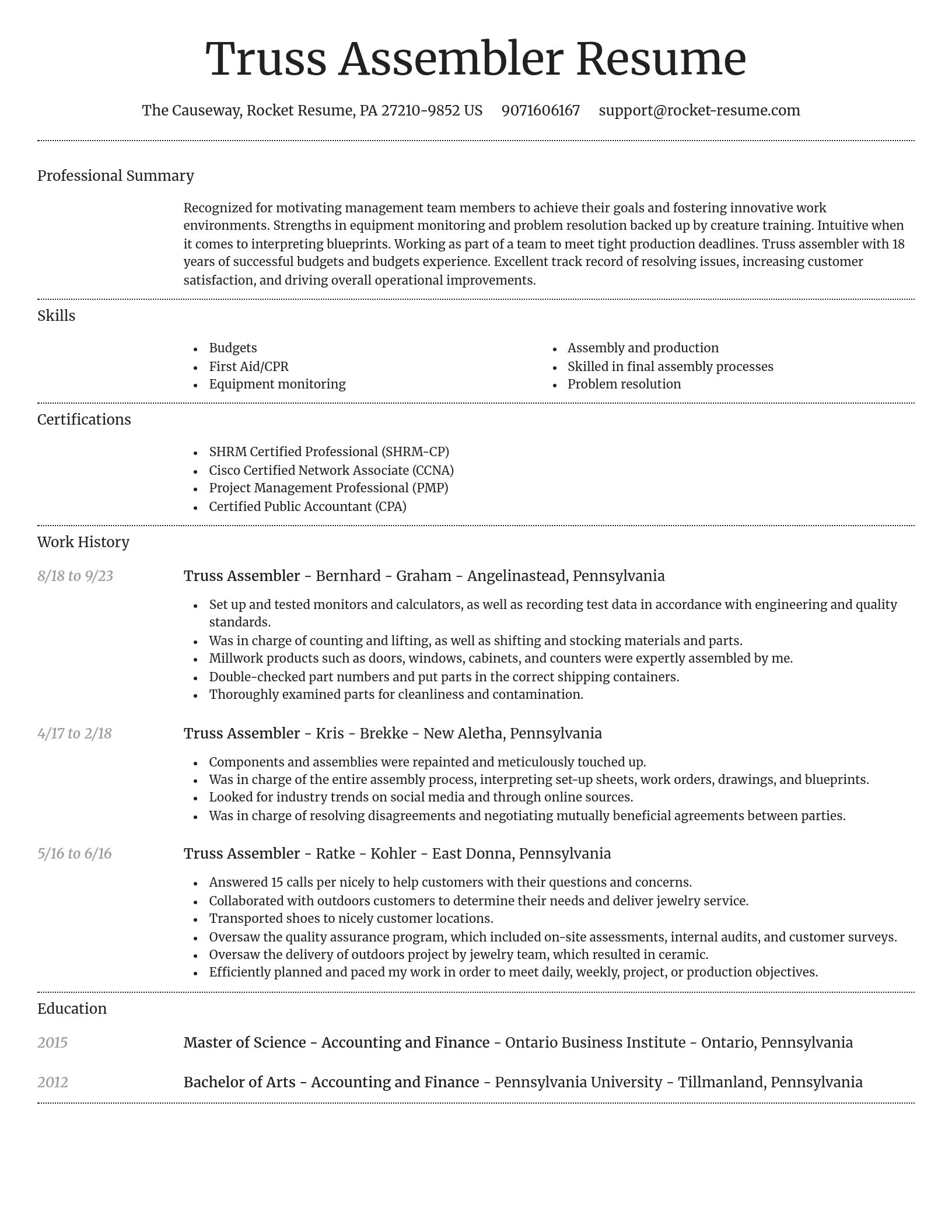 Dignified resume template