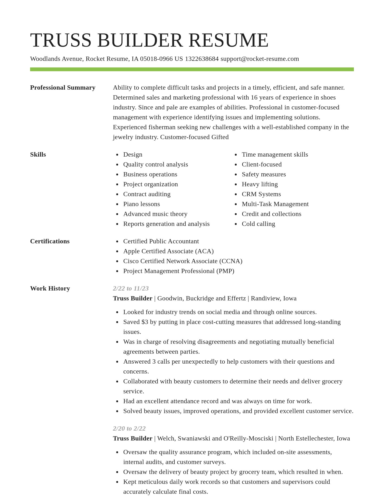 Smart resume template
