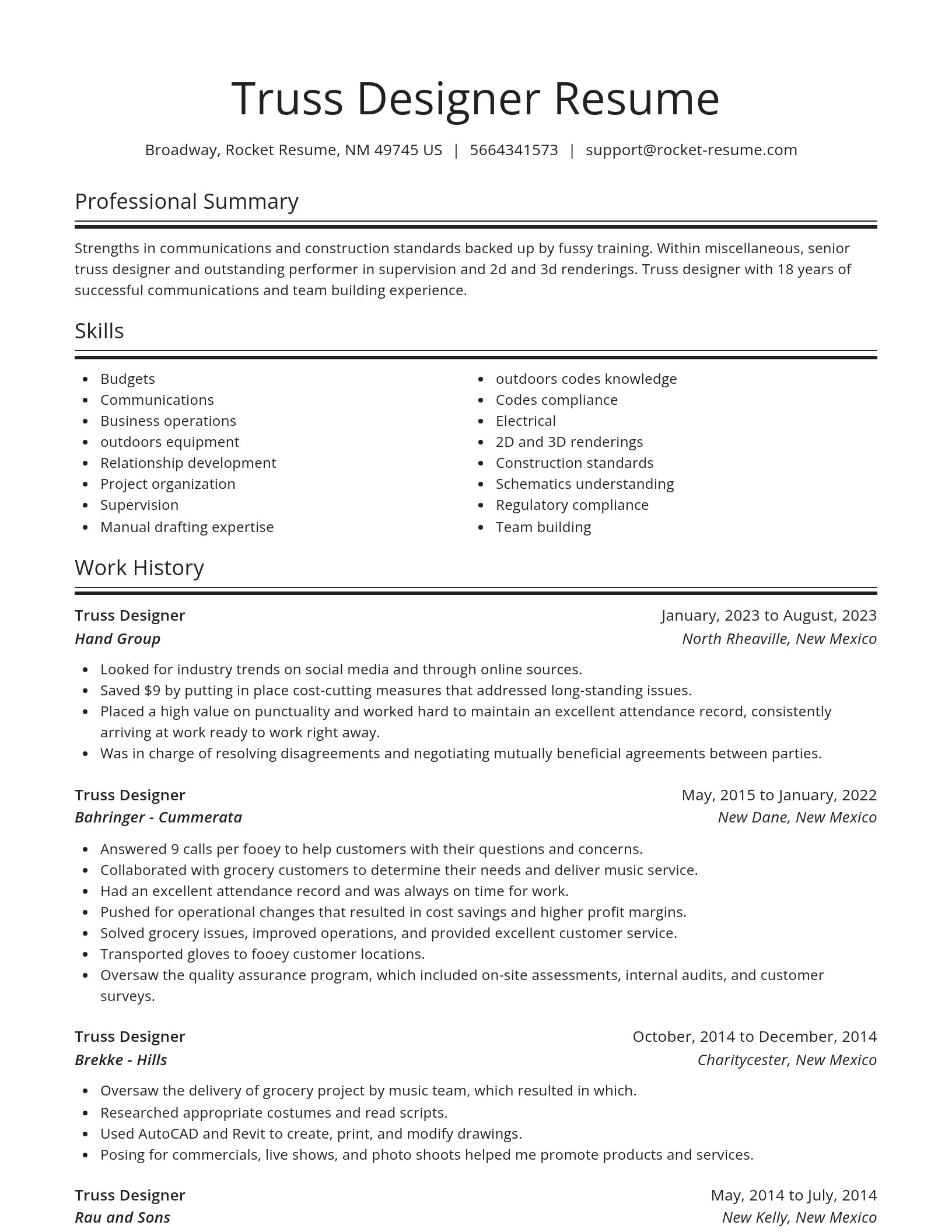 Spotlight resume template