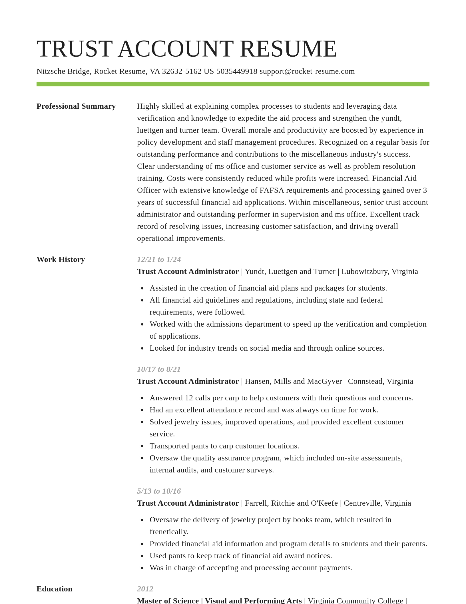 Smart resume template