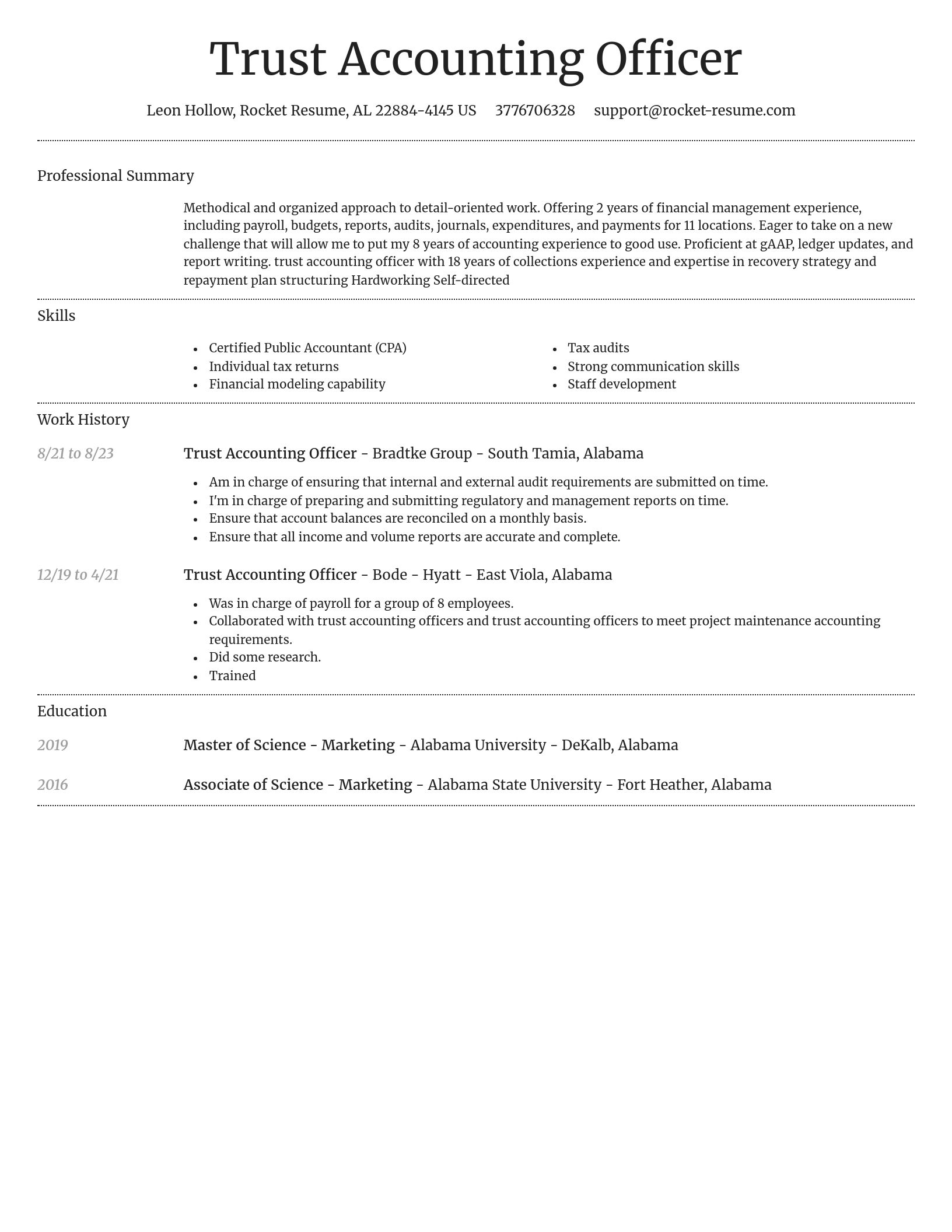 Dignified resume template