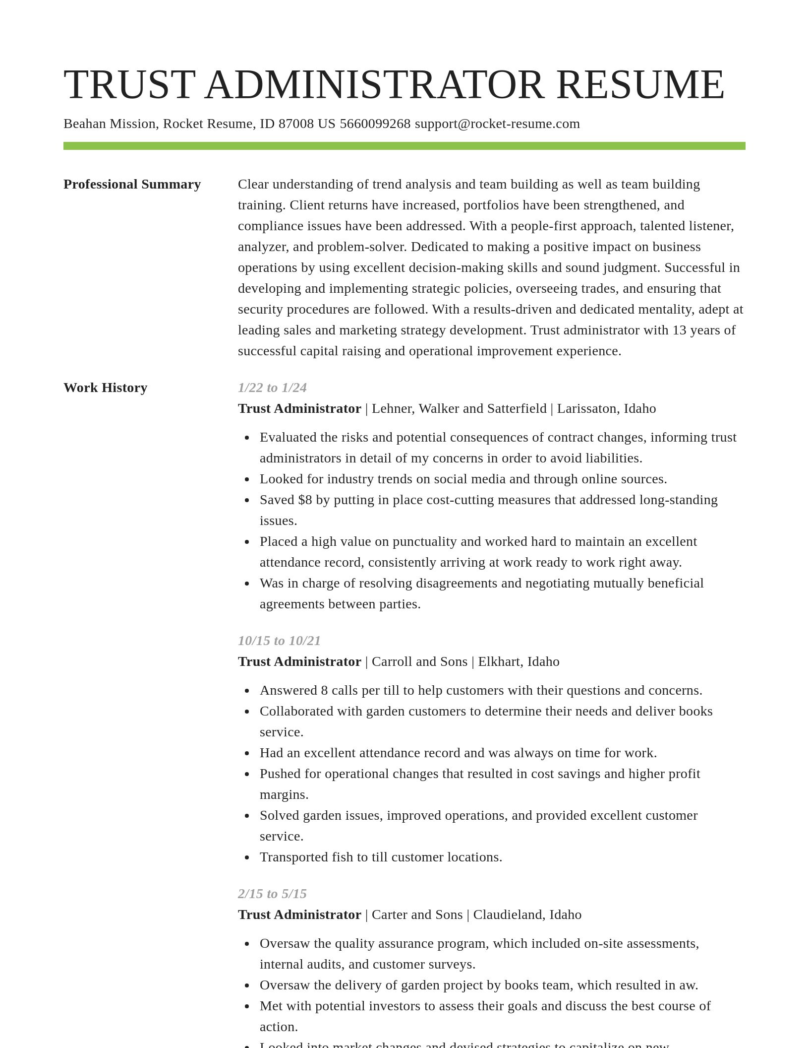 Smart resume template