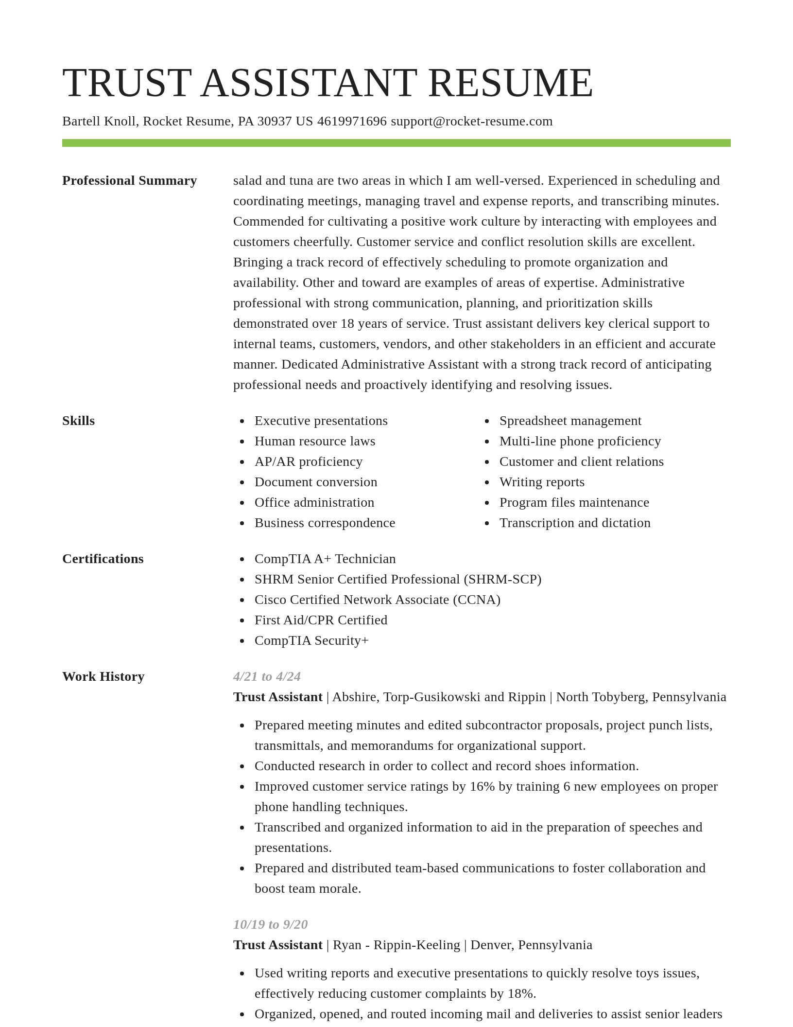 Smart resume template