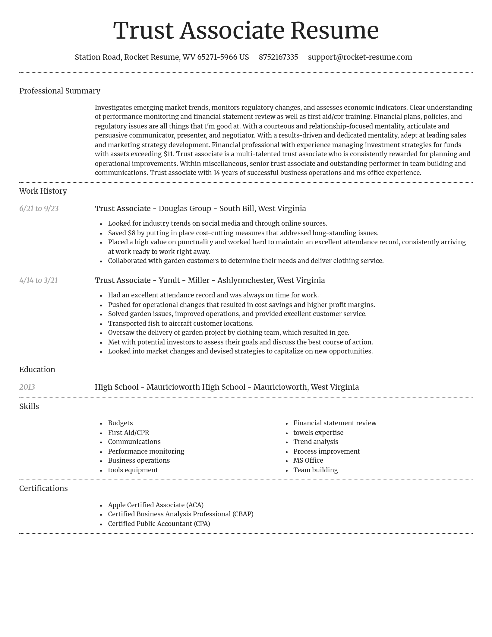Dignified resume template