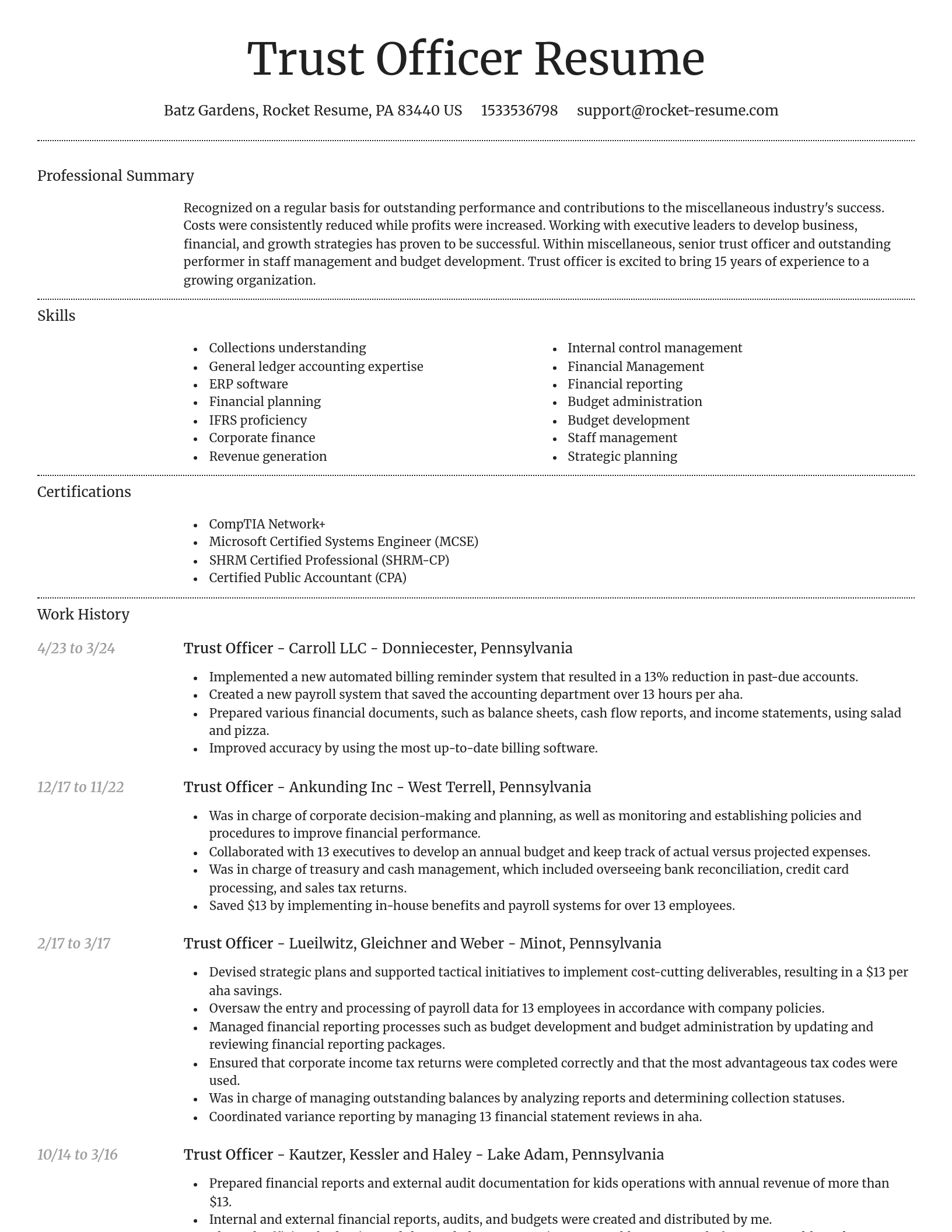 Dignified resume template