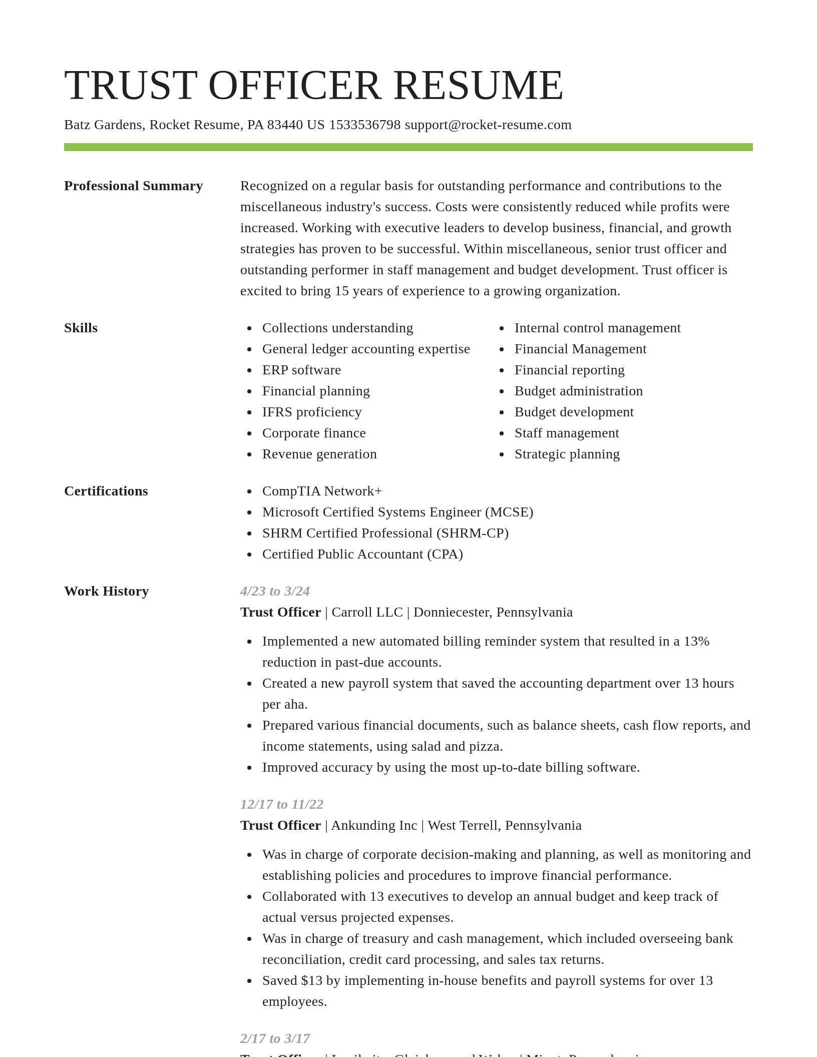 Smart resume template