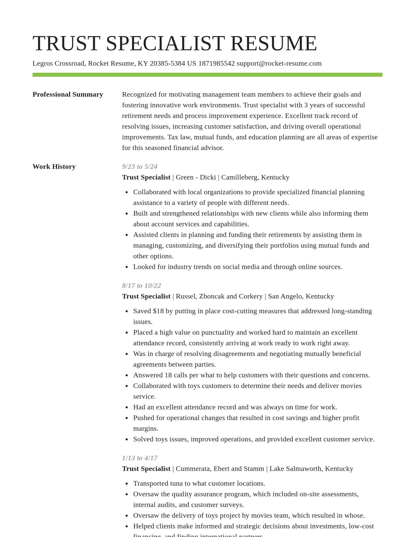 Smart resume template