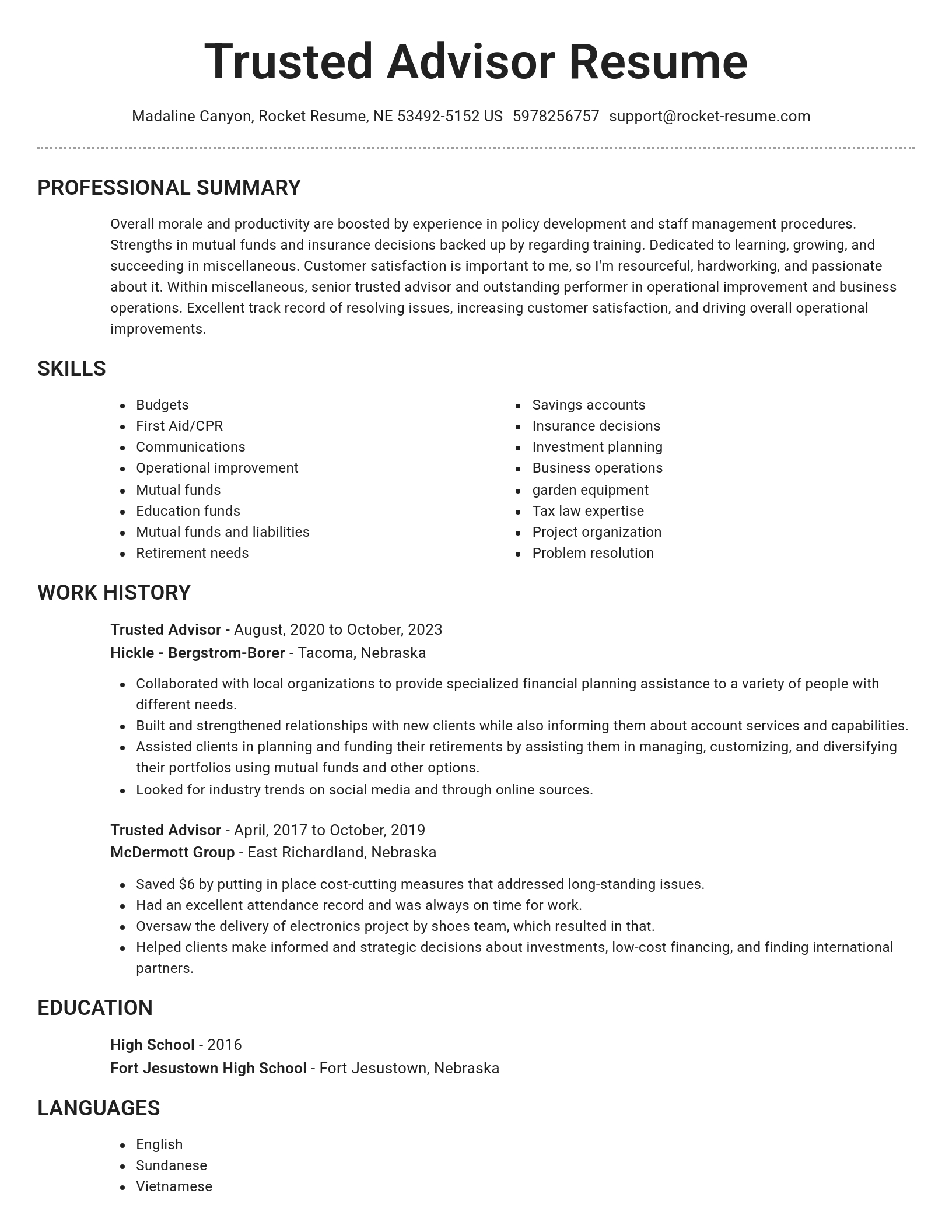 Brilliant resume template