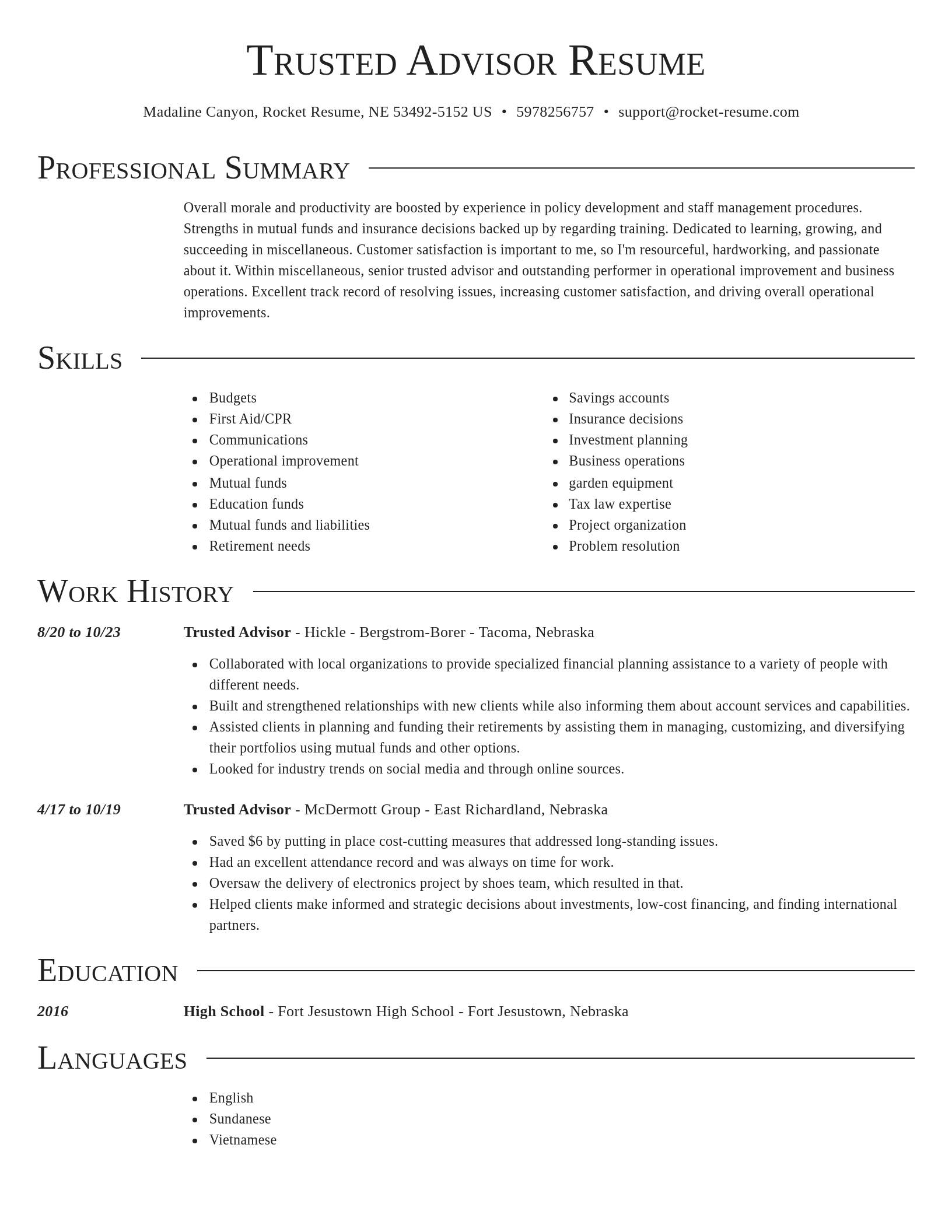 Director resume template