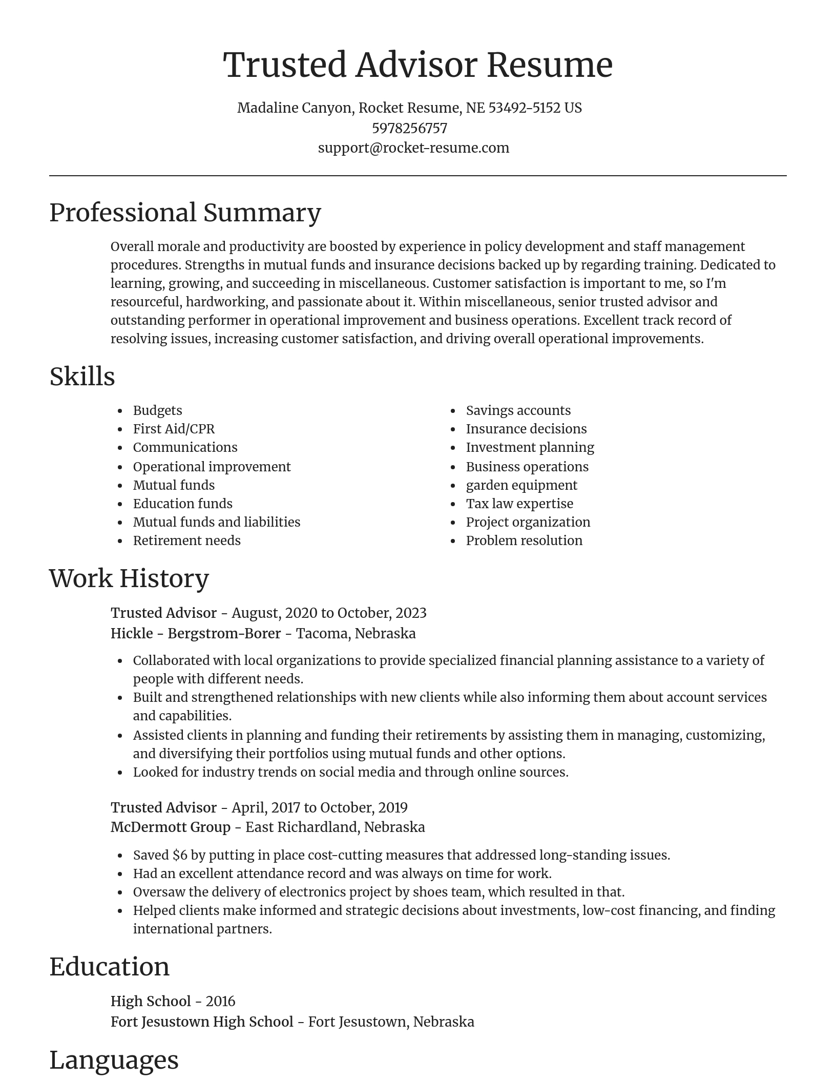 Focal Point resume template