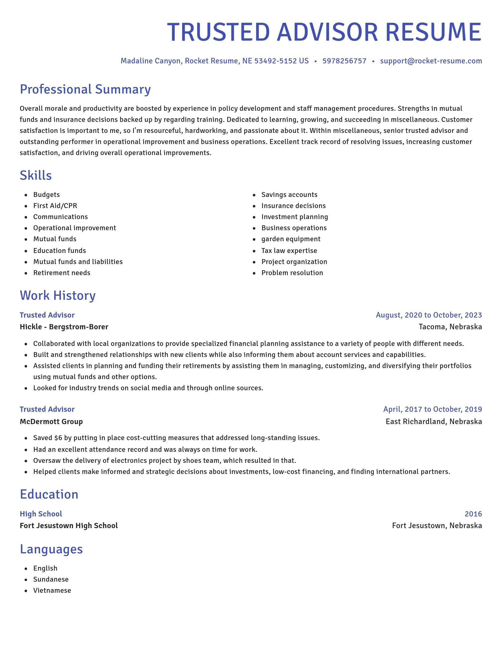 Novel resume template