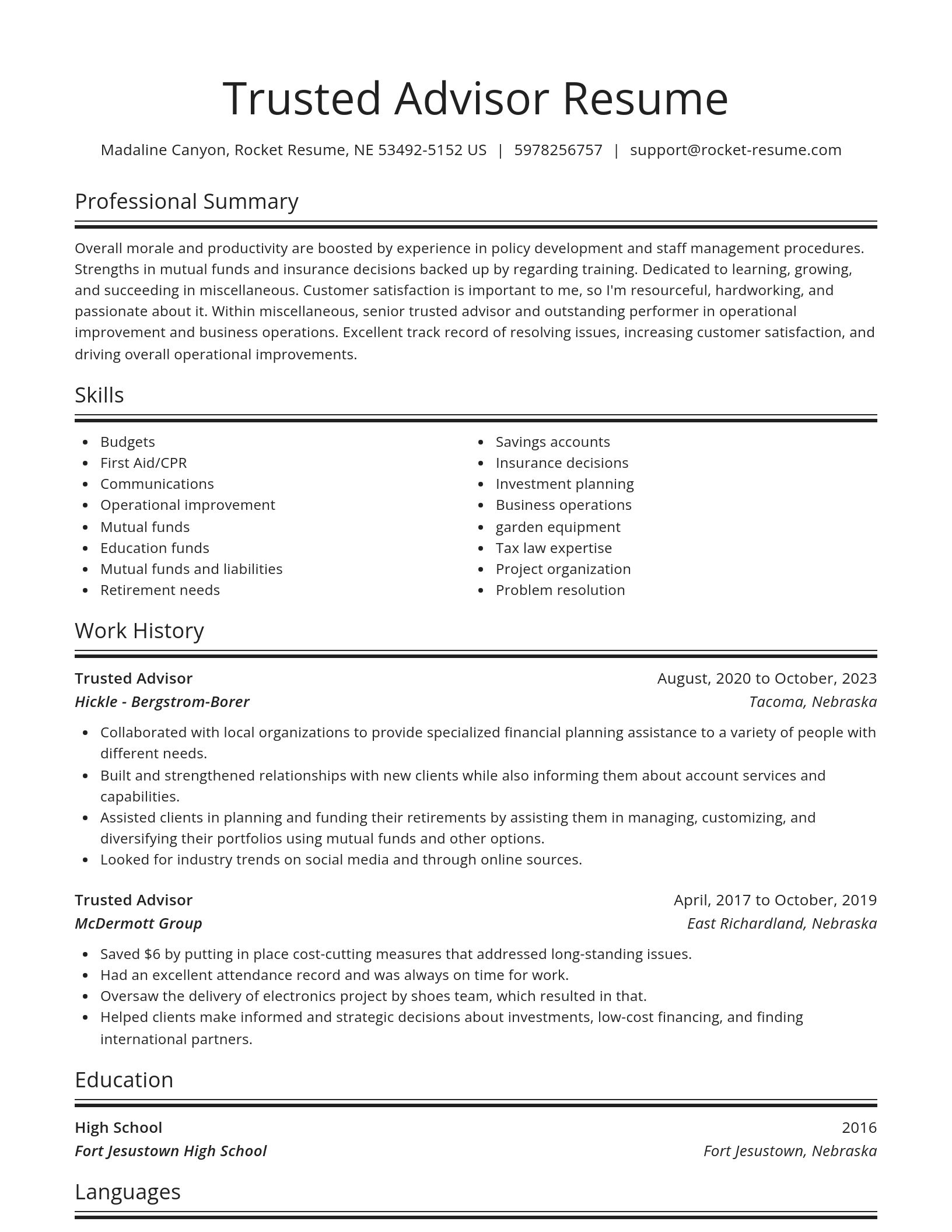Spotlight resume template