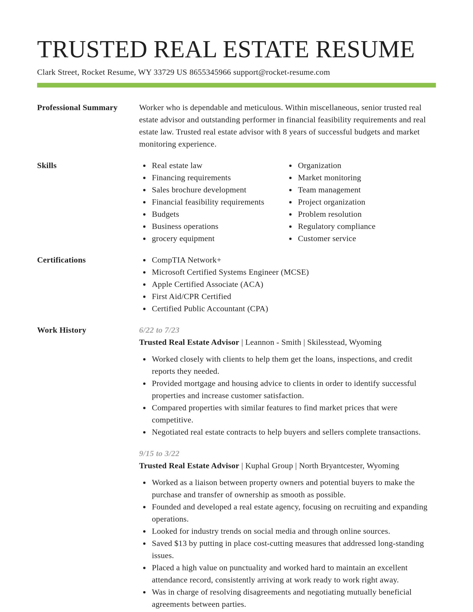 Smart resume template
