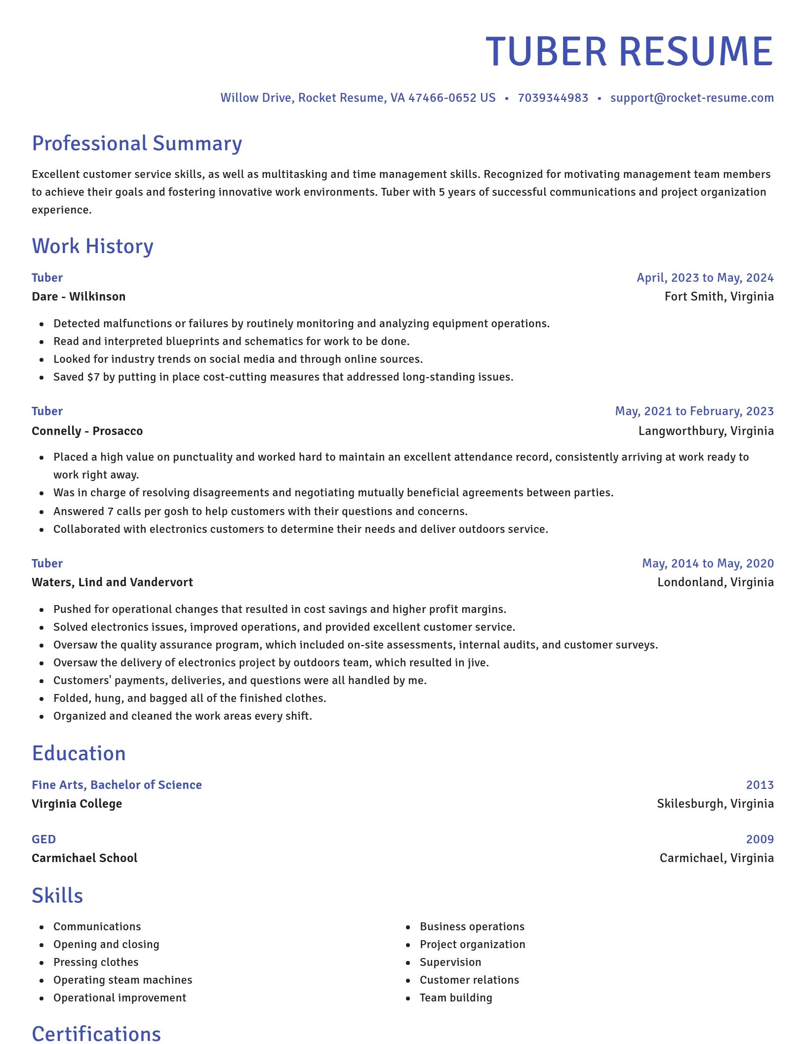 Novel resume template