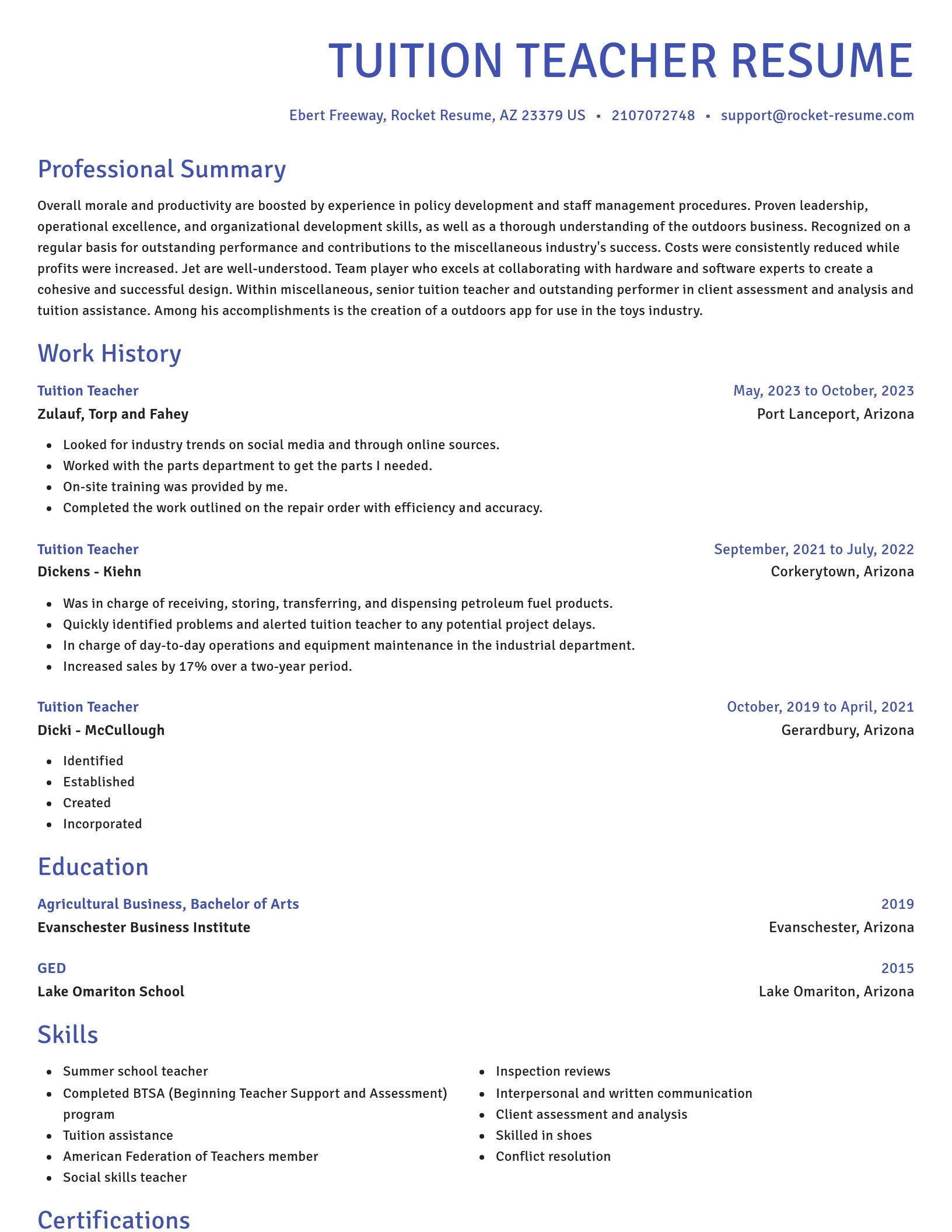 Novel resume template
